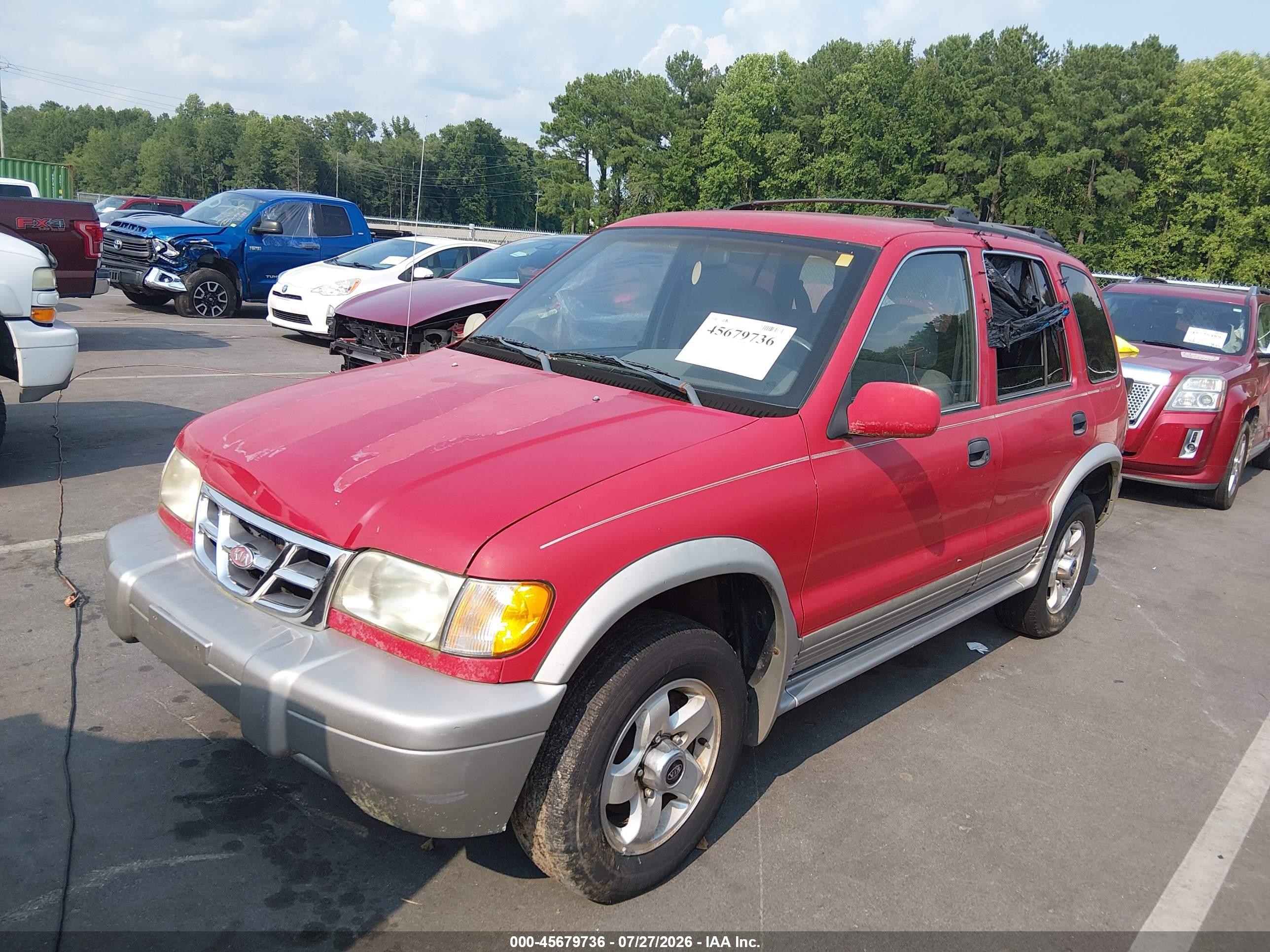 2000 Kia Sportage Ex Red vin: KNDJB7239Y5651981