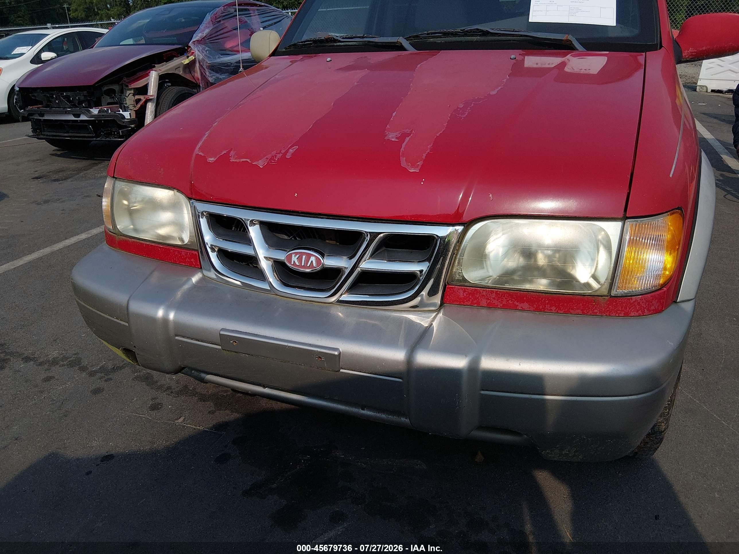 2000 Kia Sportage Ex Red vin: KNDJB7239Y5651981