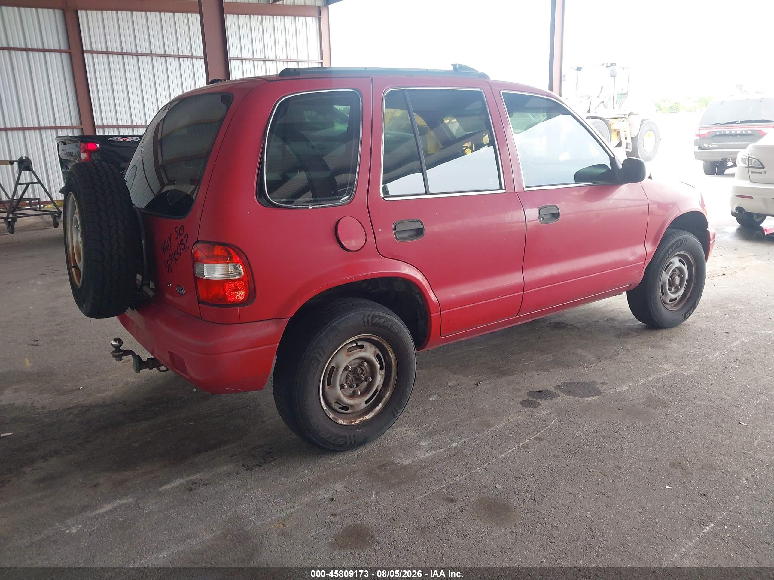 2001 Kia Sportage Ex/limited Red vin: KNDJB723X15094391