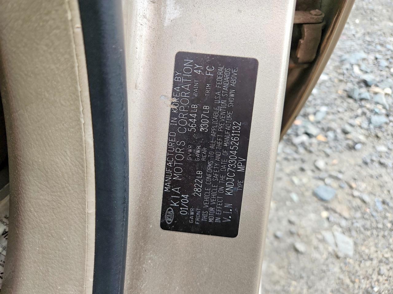 2004 Kia Sorento Lx Tan vin: KNDJC733045261132