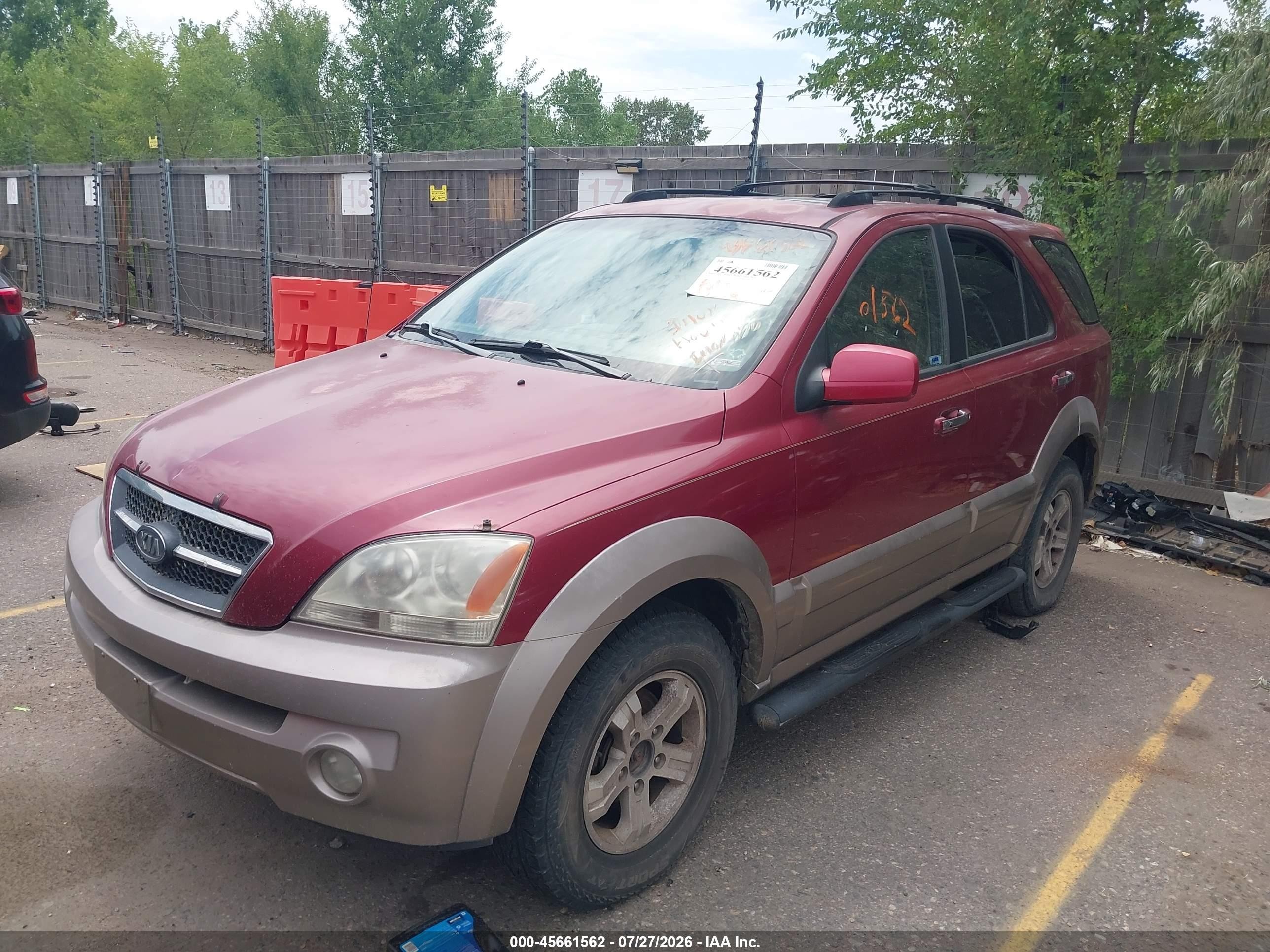 2004 Kia Sorento Ex/lx Red vin: KNDJC733245311562