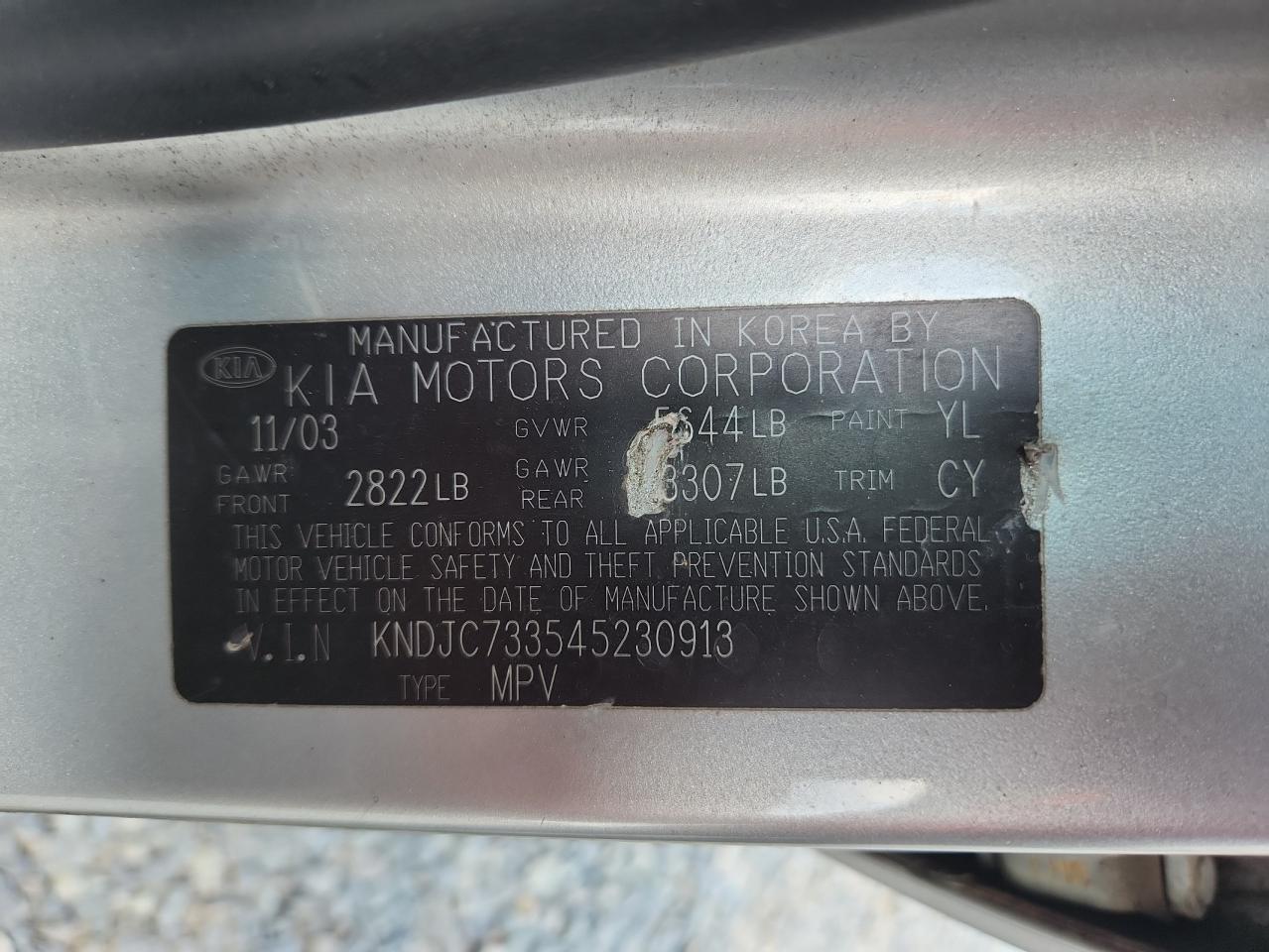 2004 Kia Sorento Ex Silver vin: KNDJC733545230913