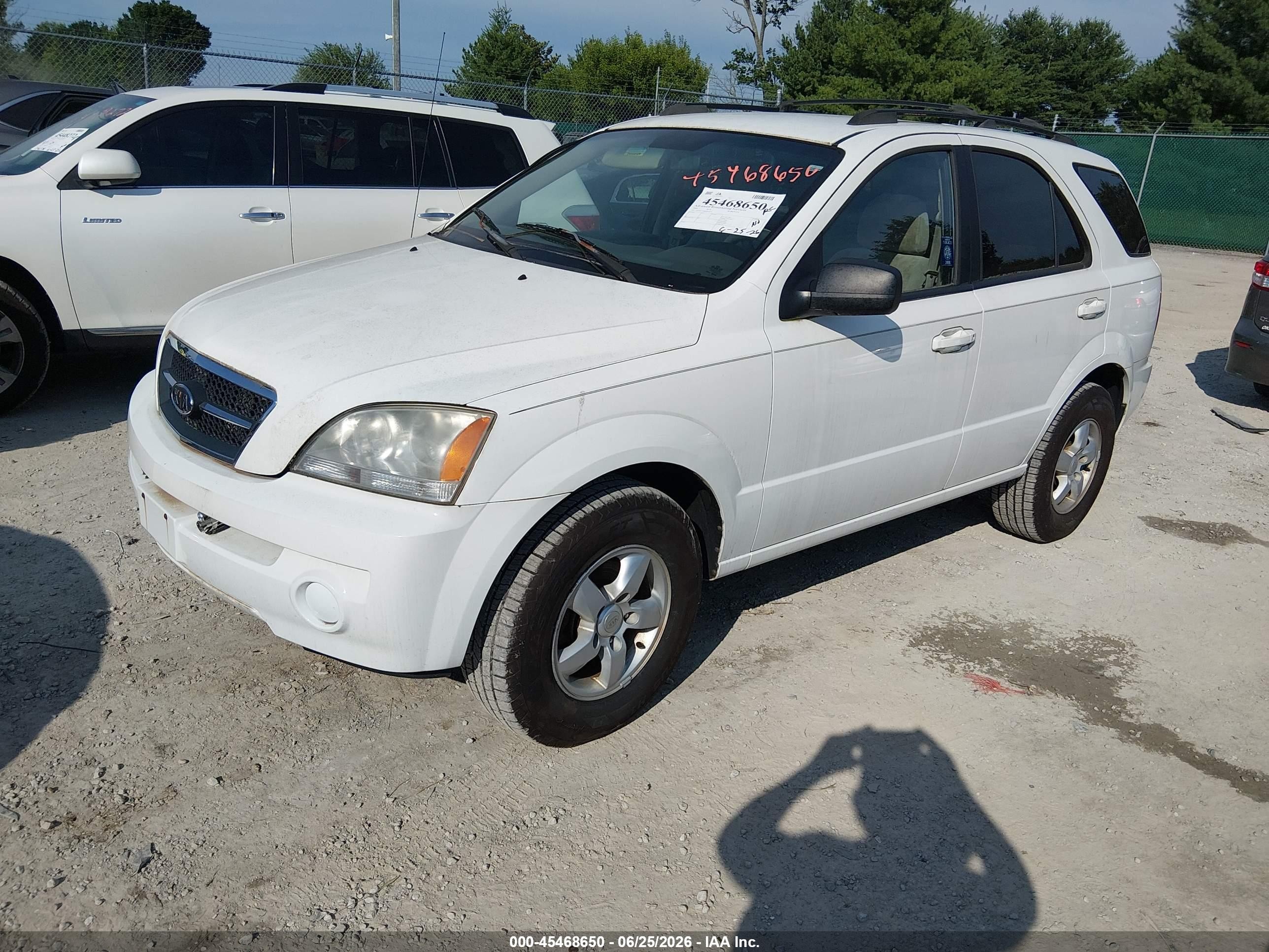 2006 Kia Sorento Ex/lx White vin: KNDJC733865655433