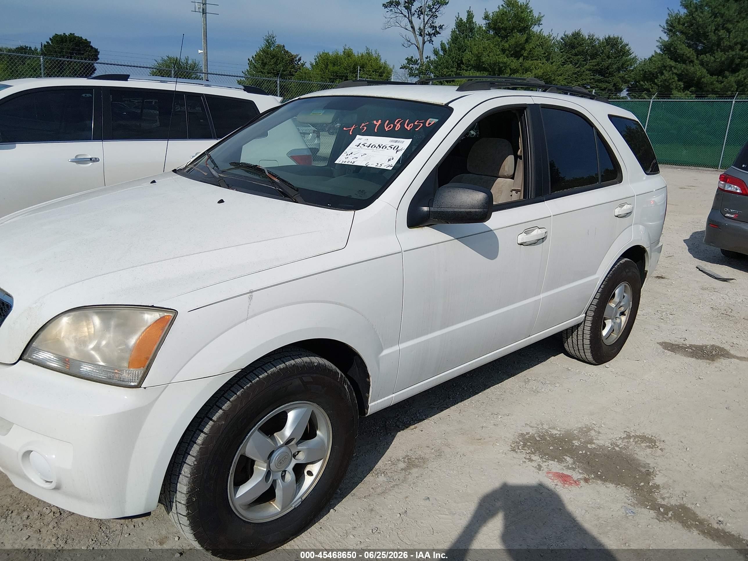 2006 Kia Sorento Ex/lx White vin: KNDJC733865655433