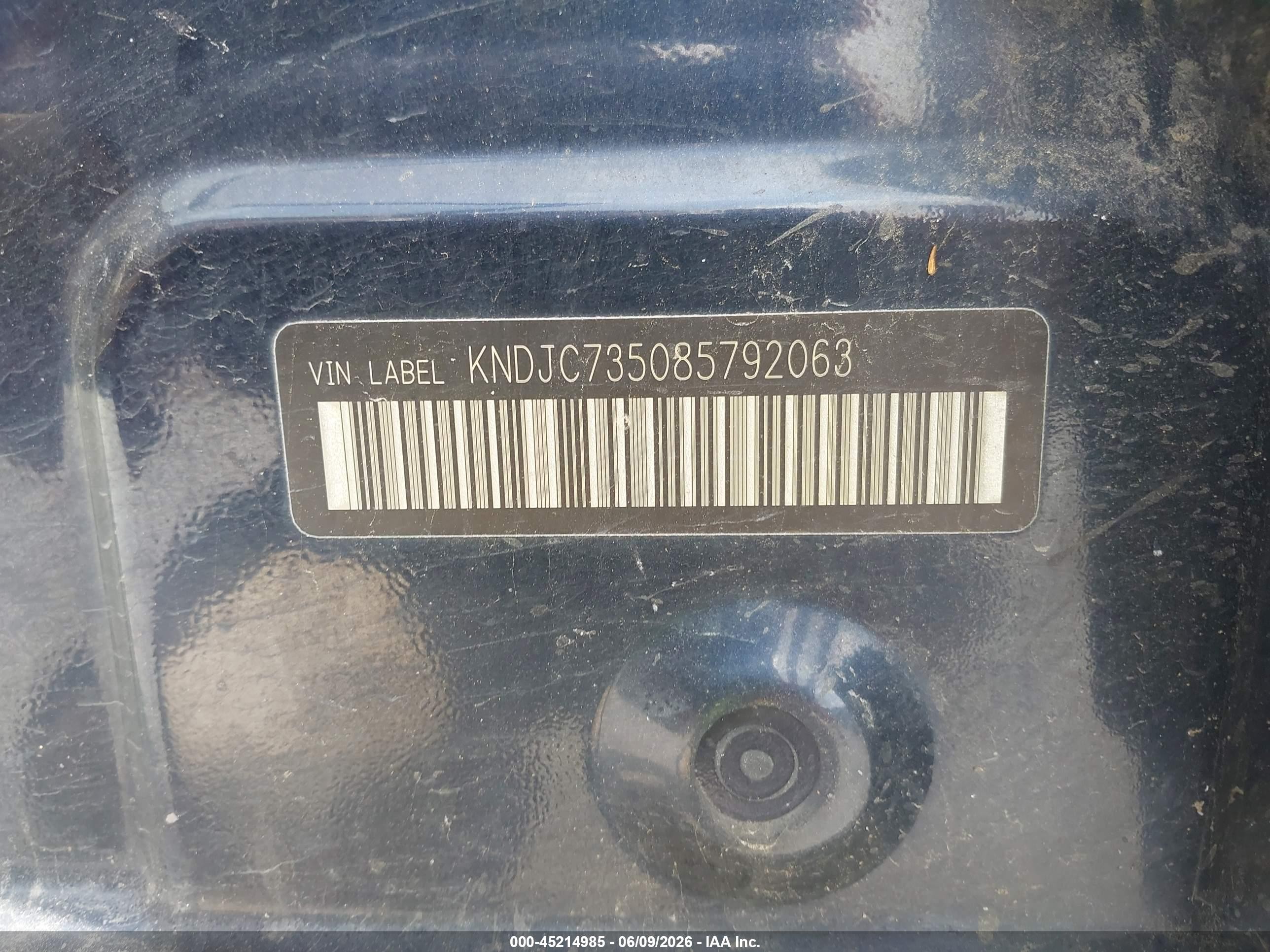 2008 Kia Sorento Lx Blue vin: KNDJC735085792063