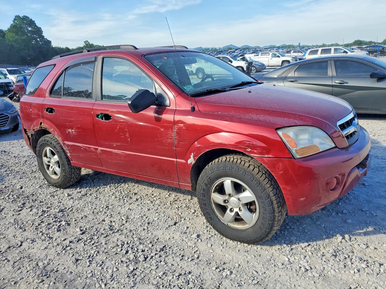 2009 Kia Sorento Lx Maroon vin: KNDJC735195869640