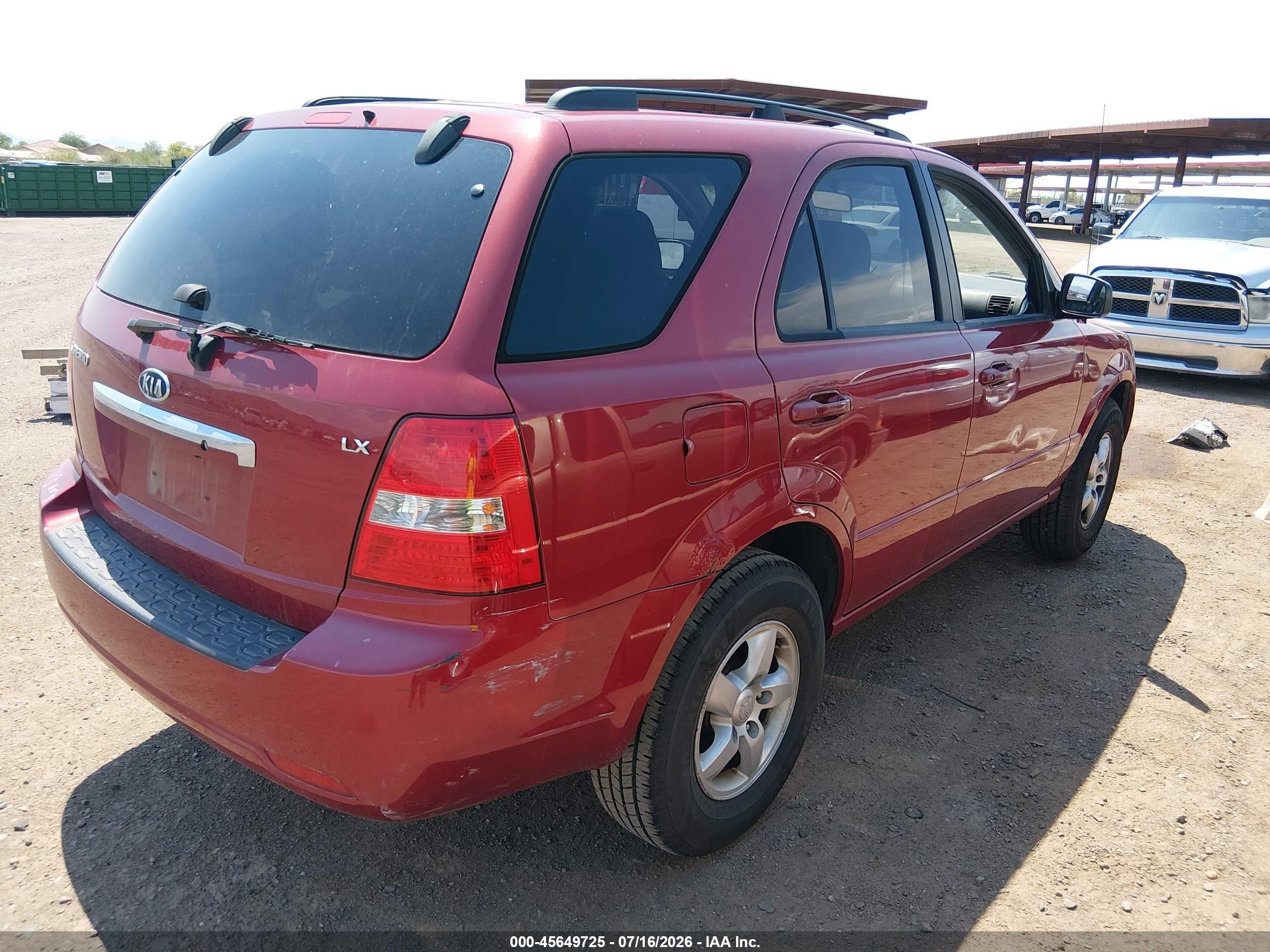 2008 Kia Sorento Lx Красный vin: KNDJC735485854161
