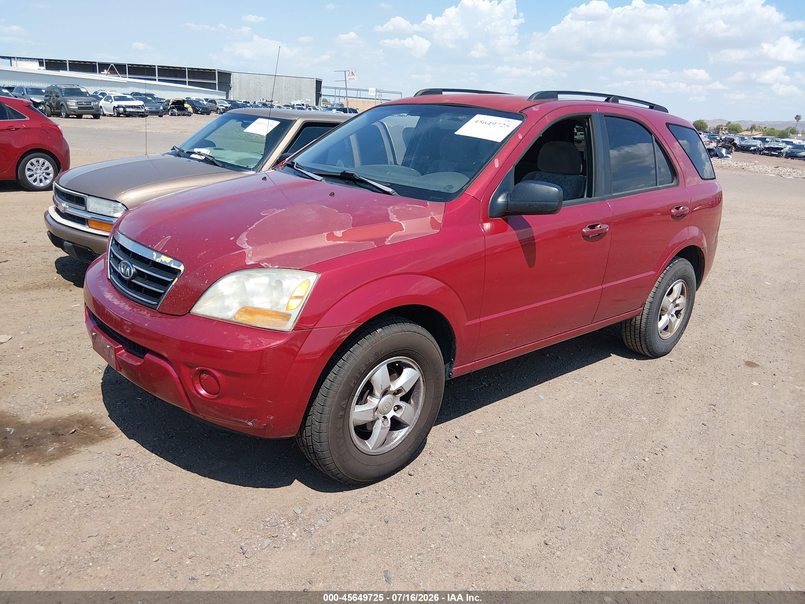 2008 Kia Sorento Lx Красный vin: KNDJC735485854161