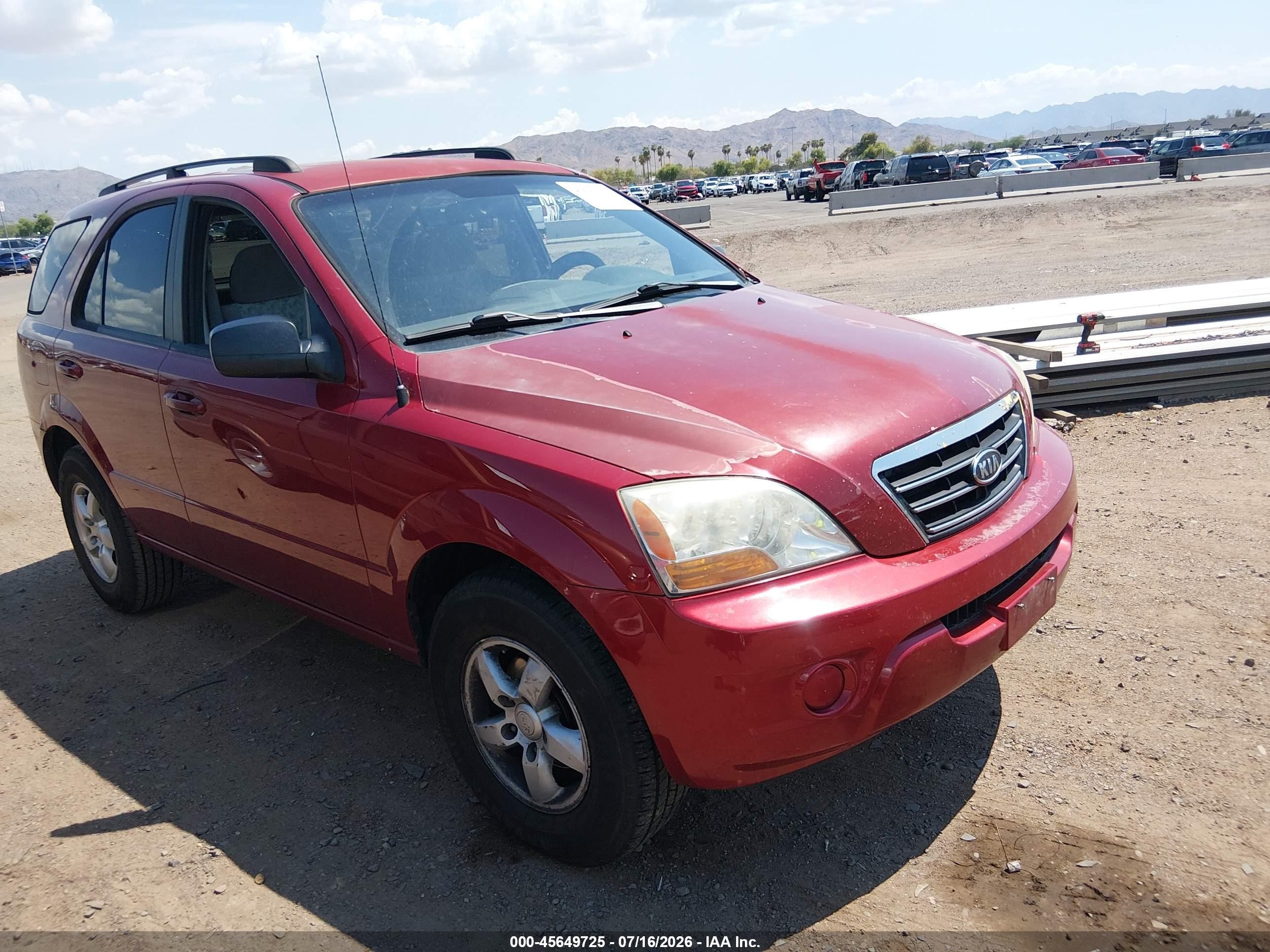 2008 Kia Sorento Lx Красный vin: KNDJC735485854161