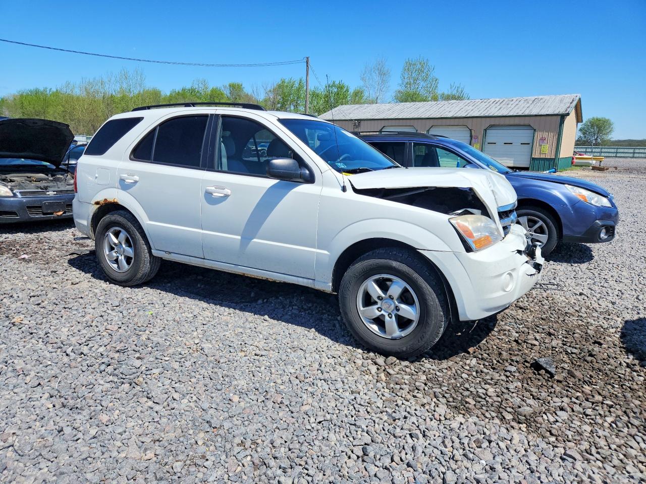 2009 Kia Sorento Lx White vin: KNDJC735795868279