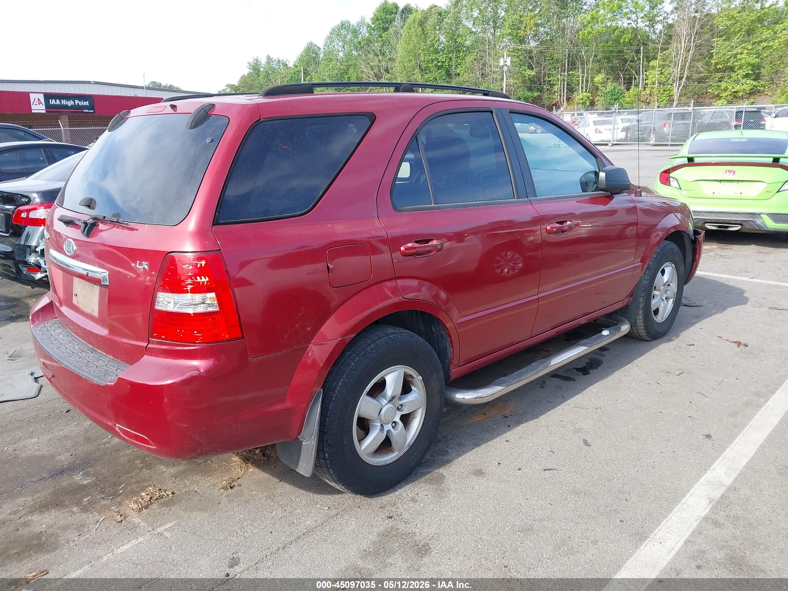 2008 Kia Sorento Lx Burgundy vin: KNDJC735885830302