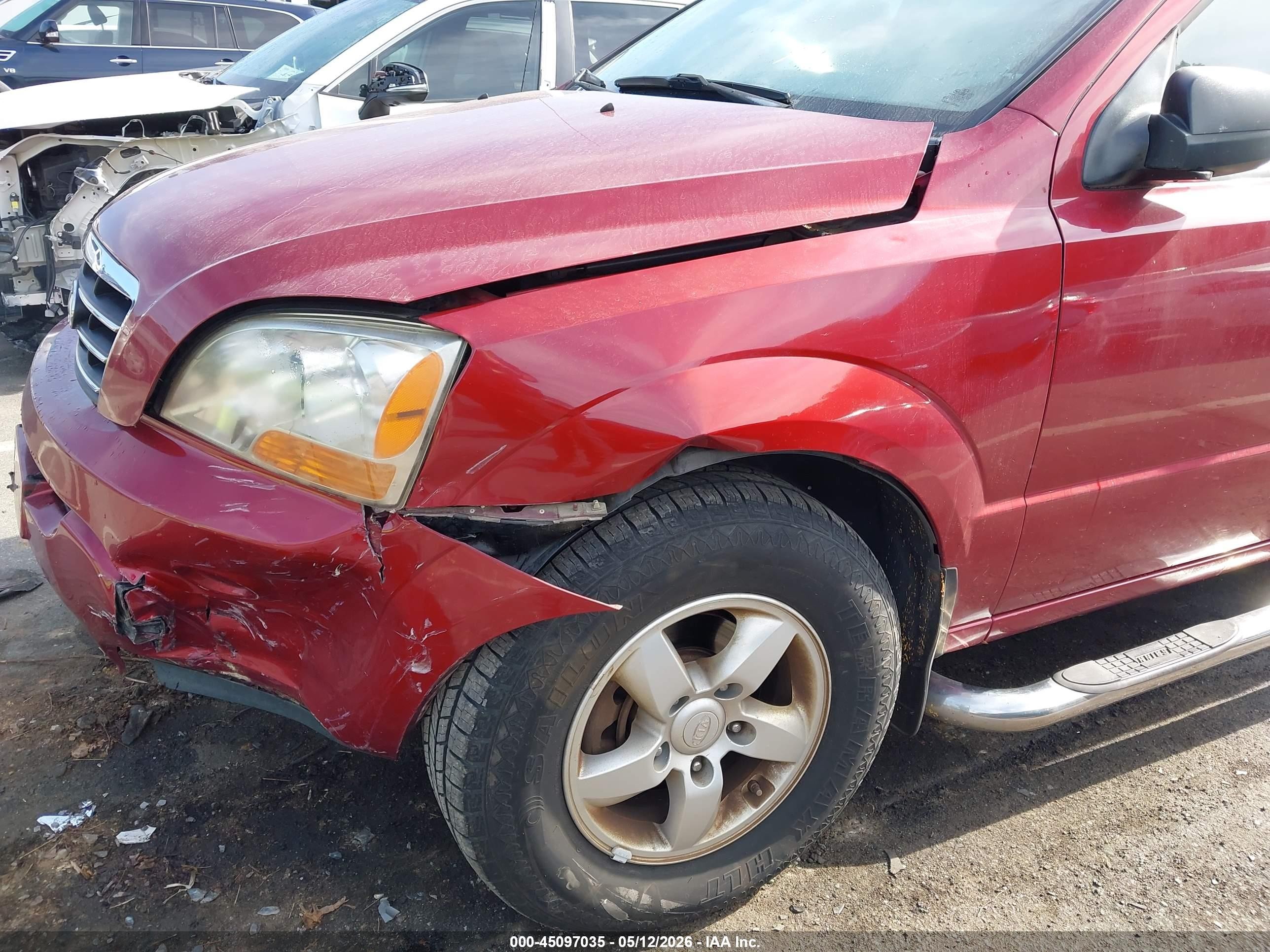 2008 Kia Sorento Lx Burgundy vin: KNDJC735885830302