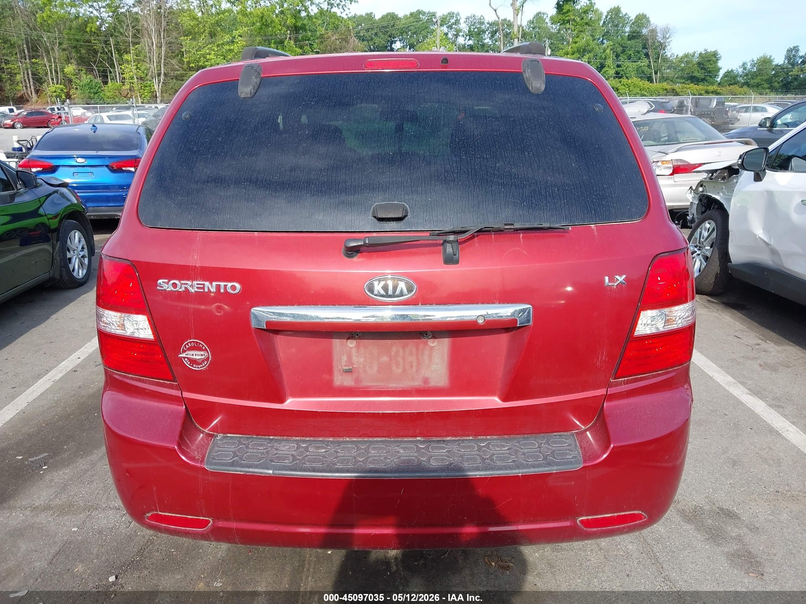 2008 Kia Sorento Lx Burgundy vin: KNDJC735885830302