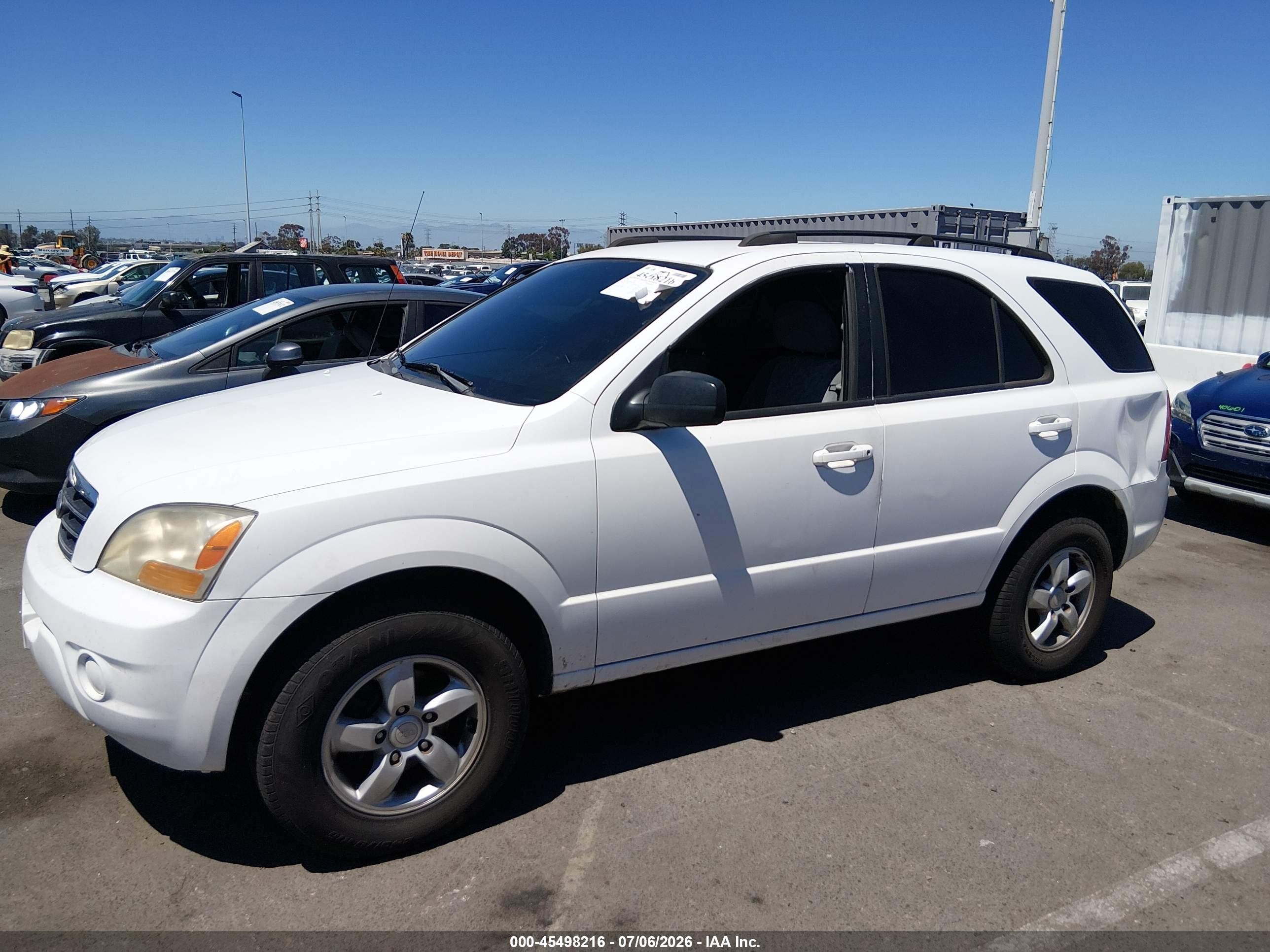 2008 Kia Sorento Lx White vin: KNDJC735985819812