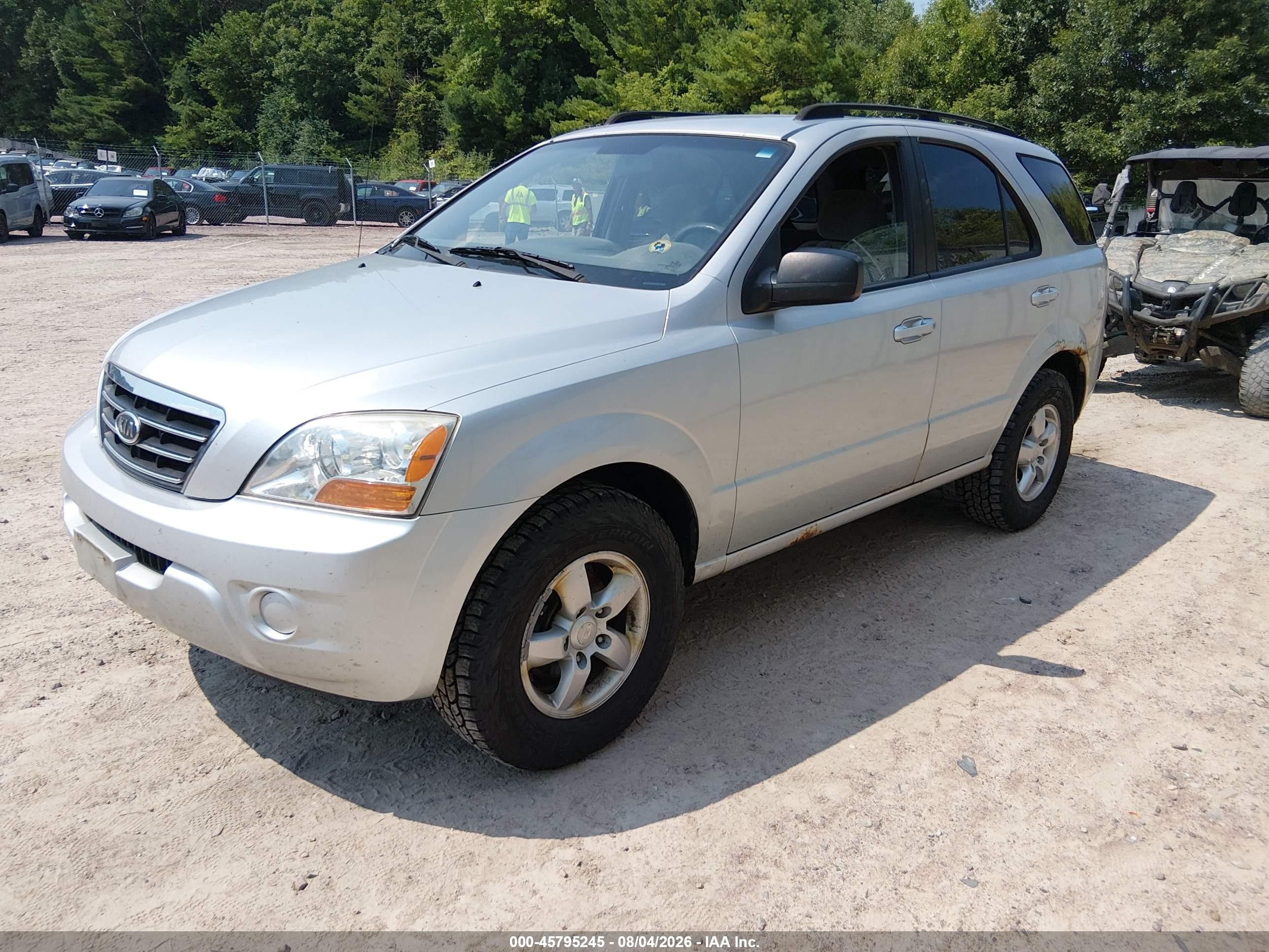 2008 Kia Sorento Lx Silver vin: KNDJC735X85777750