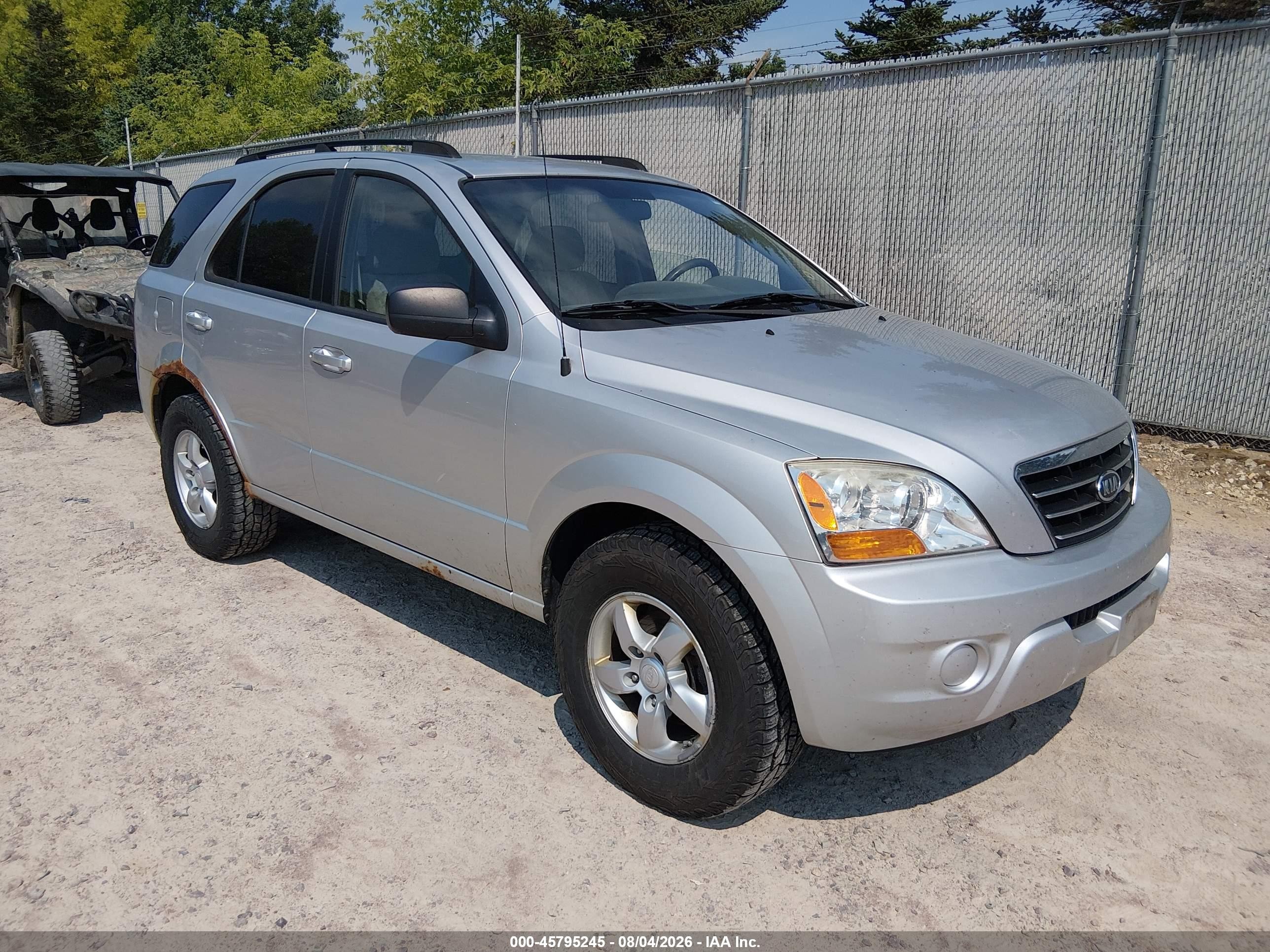 2008 Kia Sorento Lx Silver vin: KNDJC735X85777750