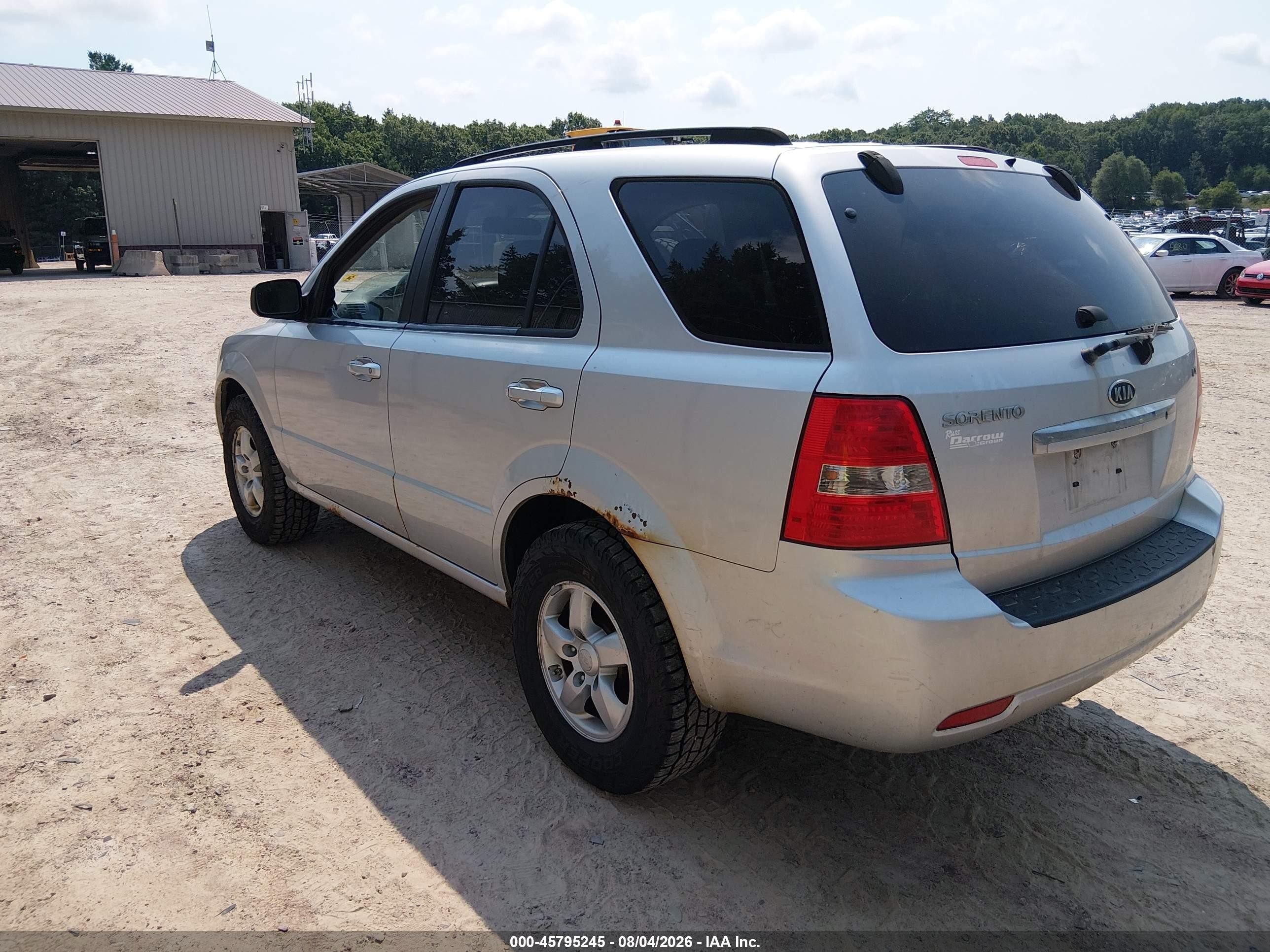 2008 Kia Sorento Lx Silver vin: KNDJC735X85777750