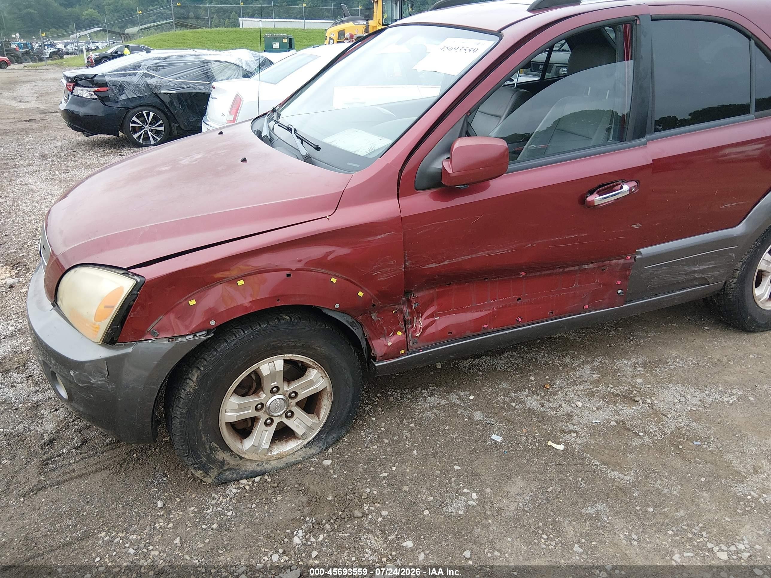 2007 Kia Sorento Ex Red vin: KNDJC736175754915