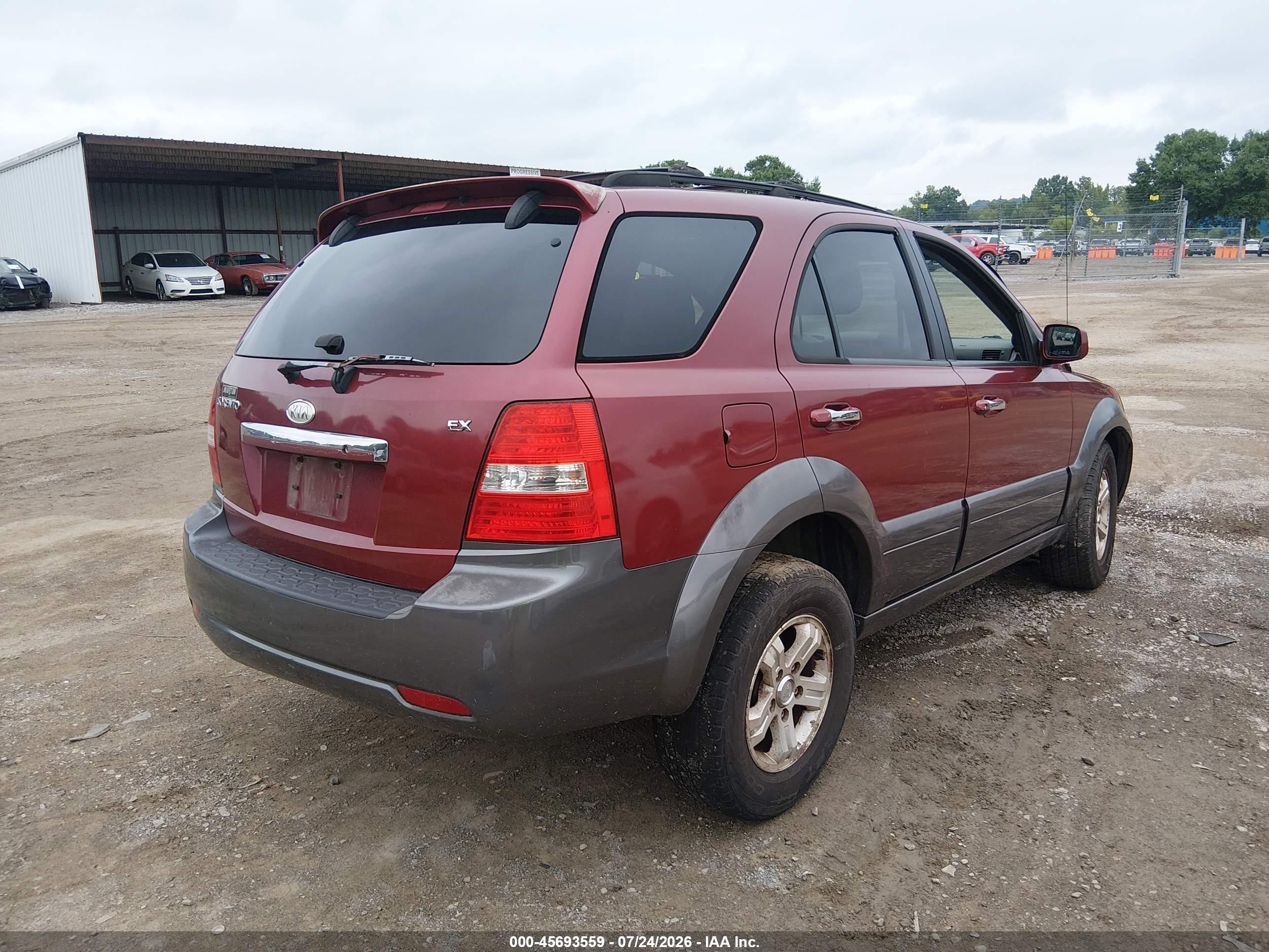 2007 Kia Sorento Ex Red vin: KNDJC736175754915
