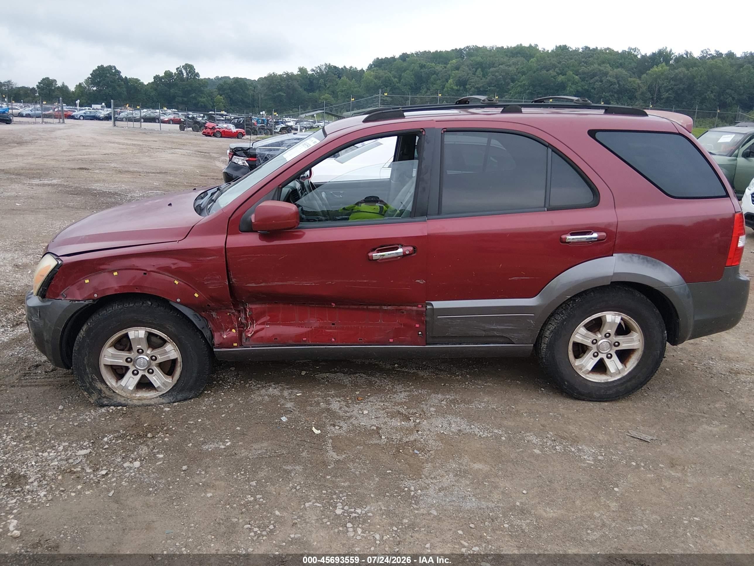 2007 Kia Sorento Ex Red vin: KNDJC736175754915