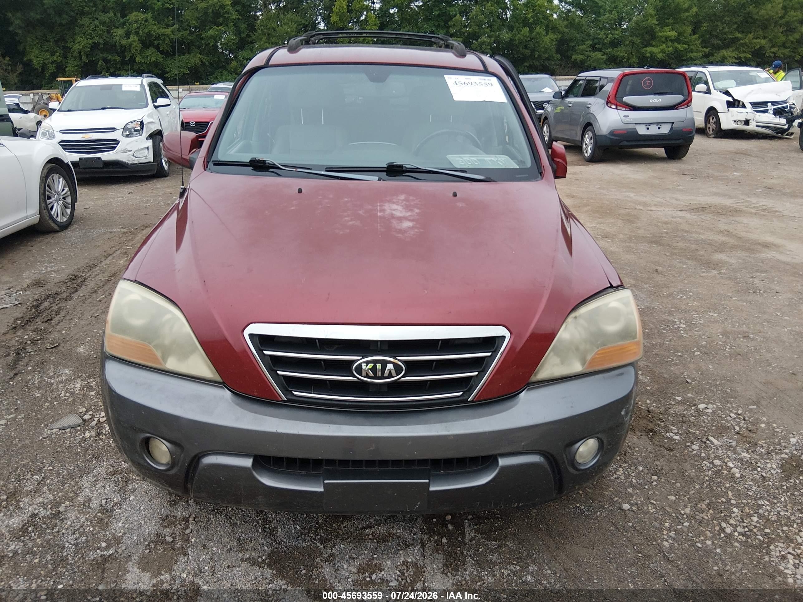 2007 Kia Sorento Ex Red vin: KNDJC736175754915