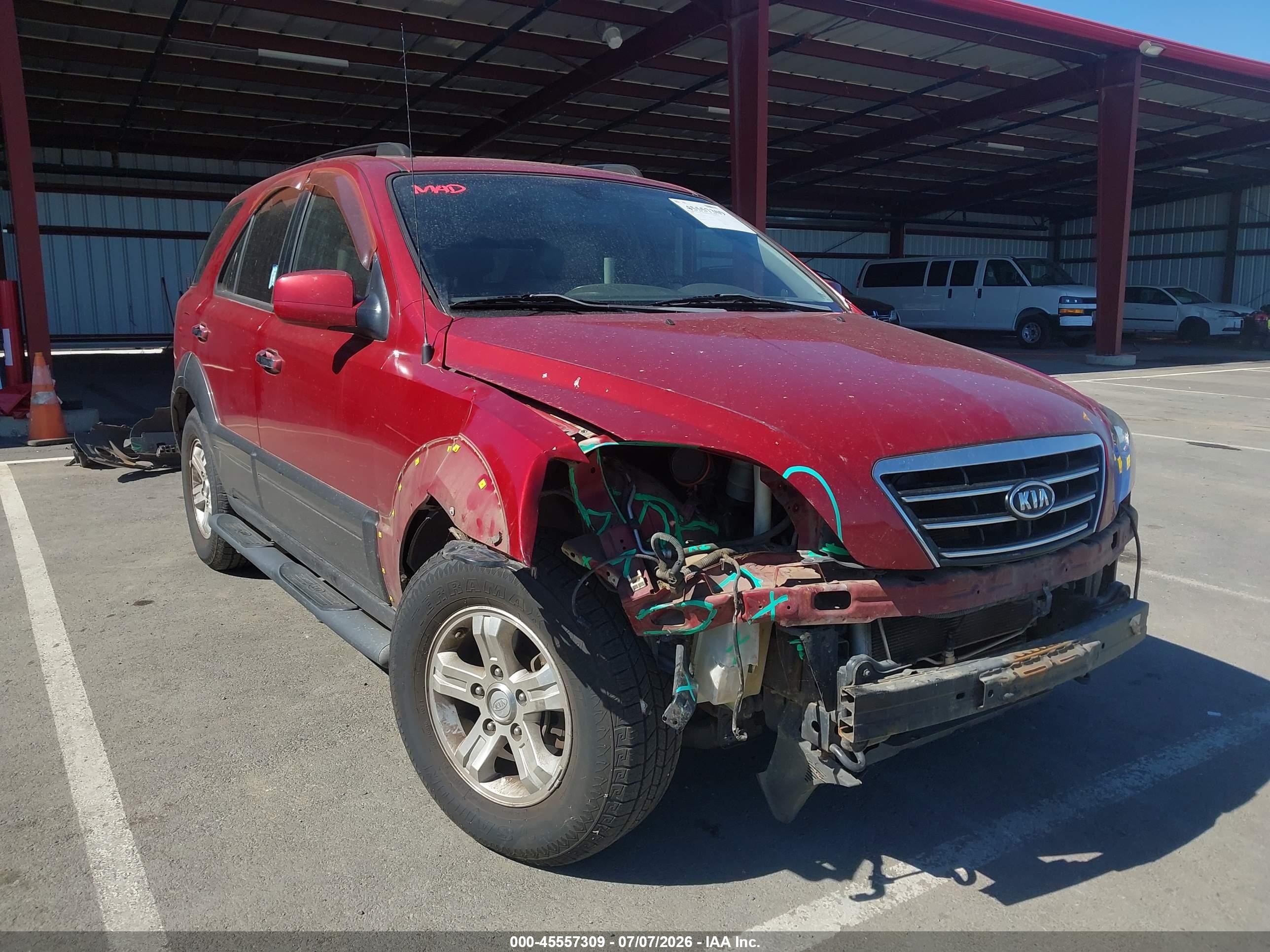 2008 Kia Sorento Ex Red vin: KNDJC736185830652