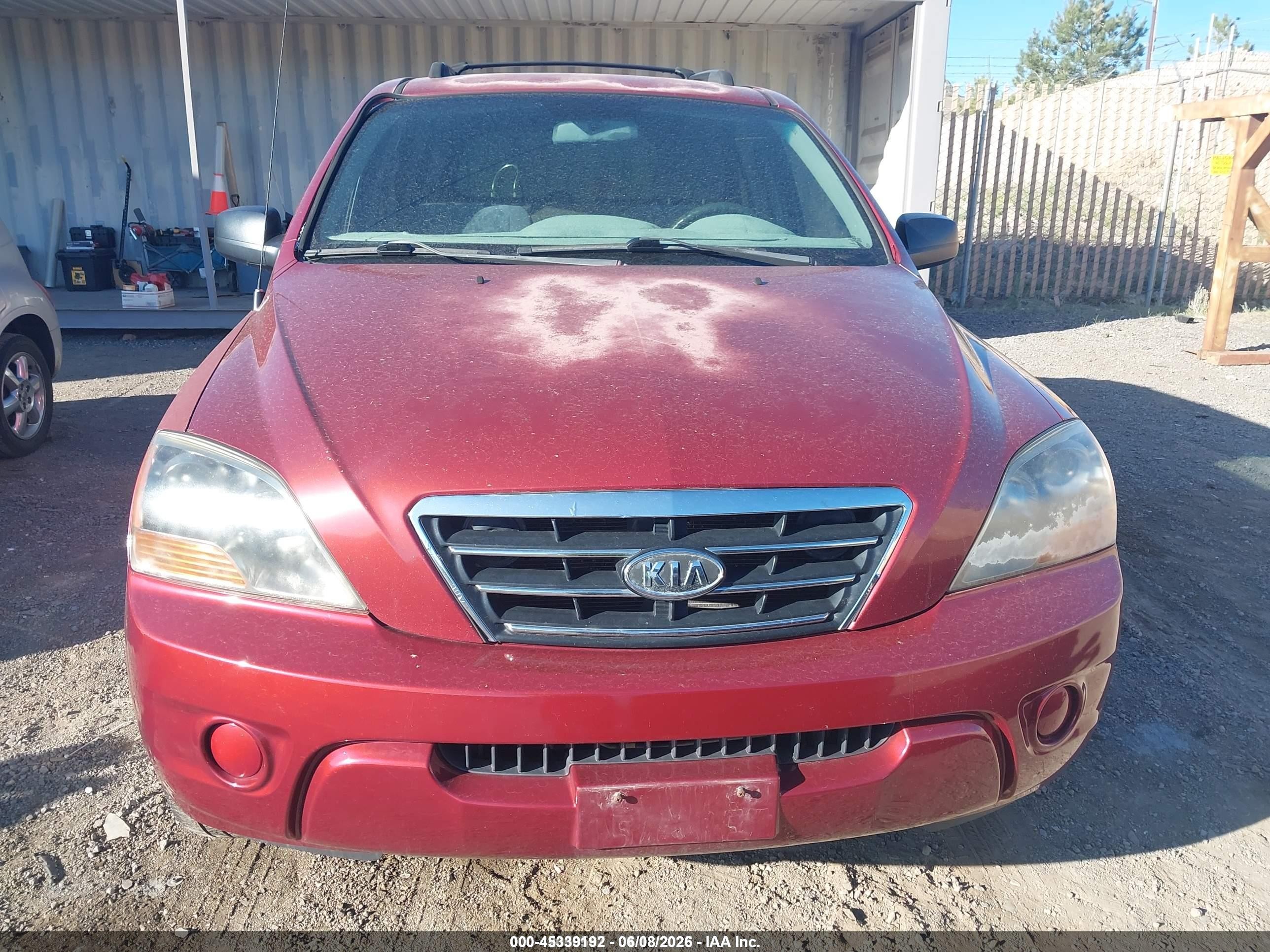 2007 Kia Sorento Lx Red vin: KNDJC736475692300