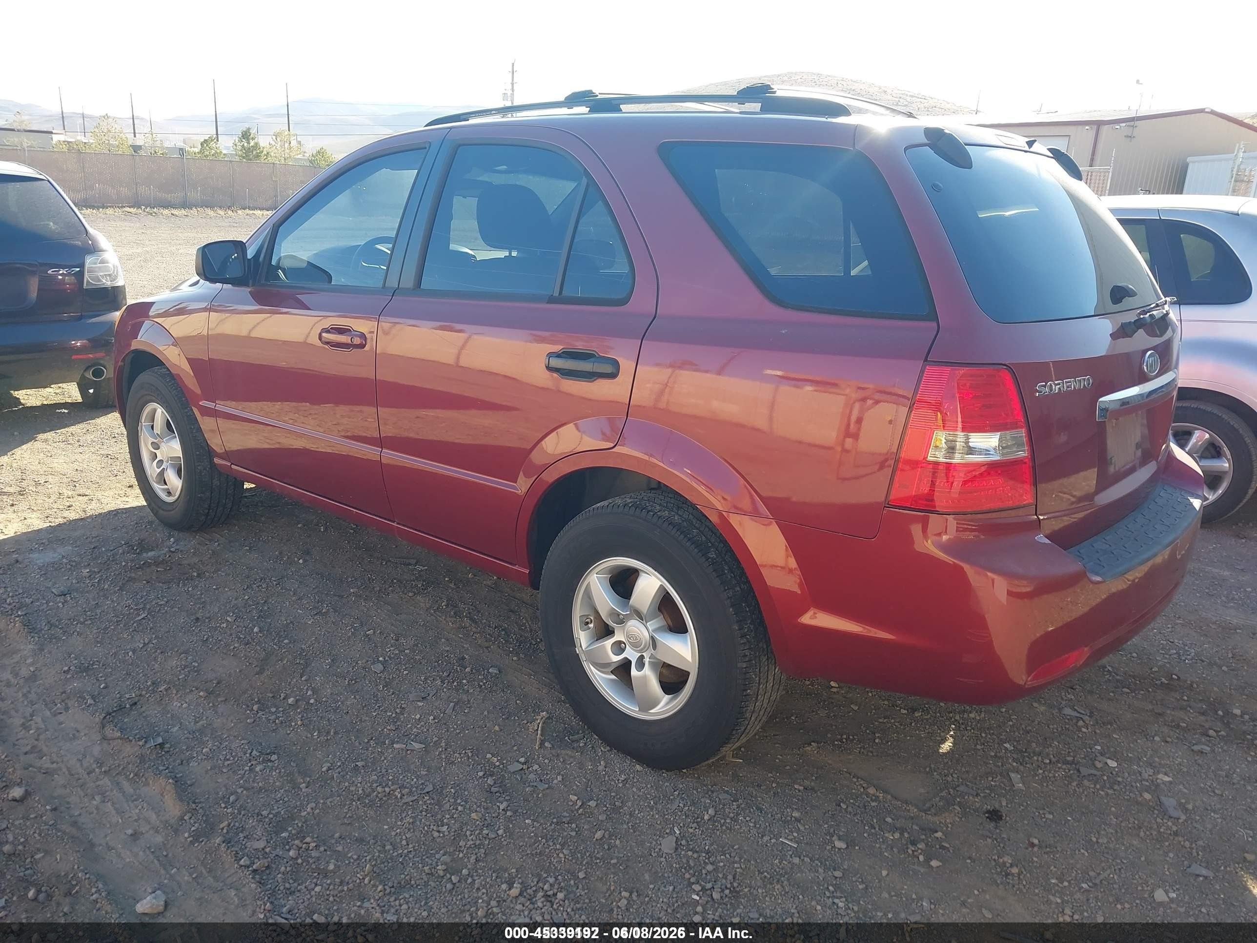 2007 Kia Sorento Lx Red vin: KNDJC736475692300