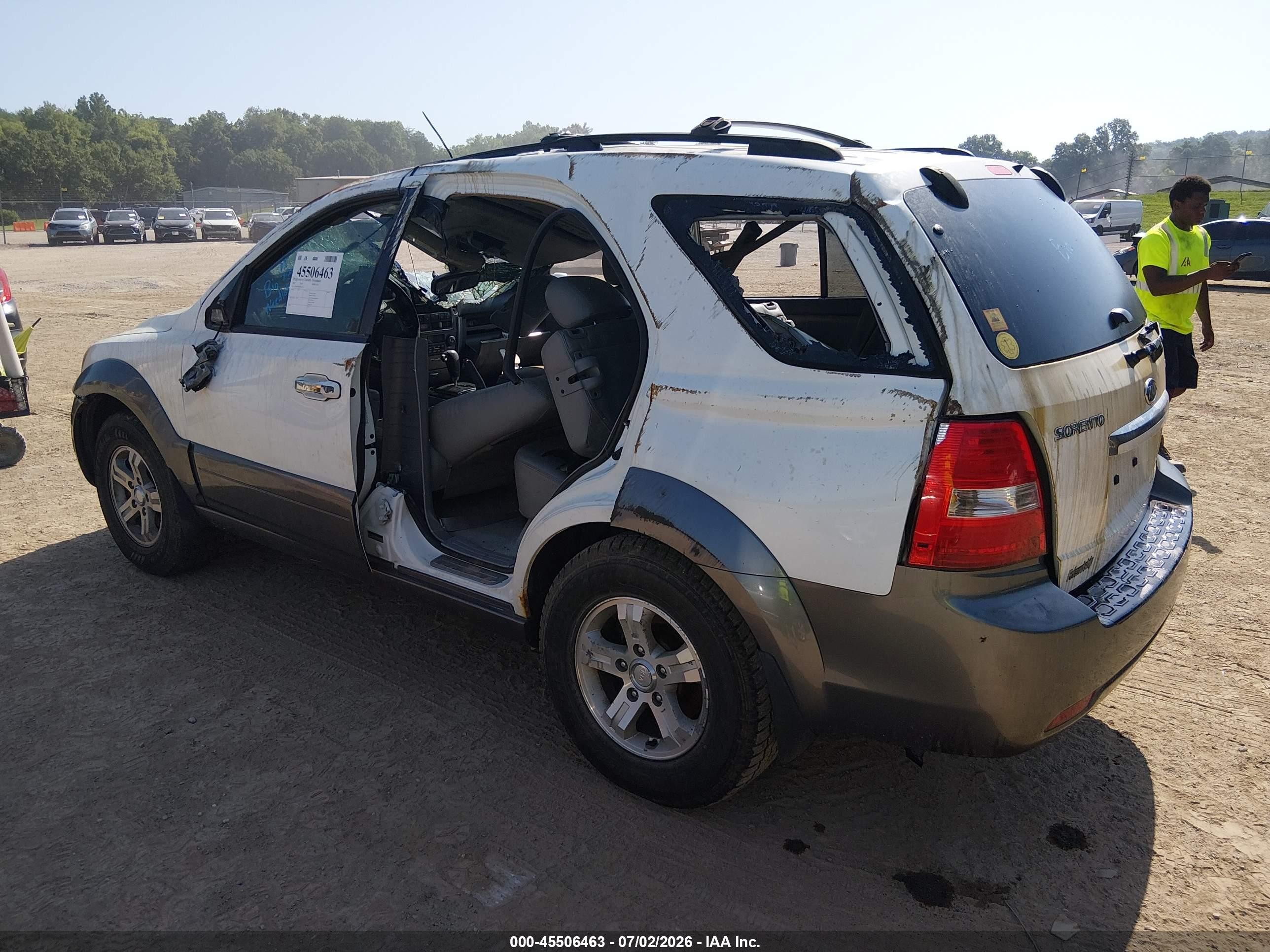 2007 Kia Sorento Ex White vin: KNDJC736975667716
