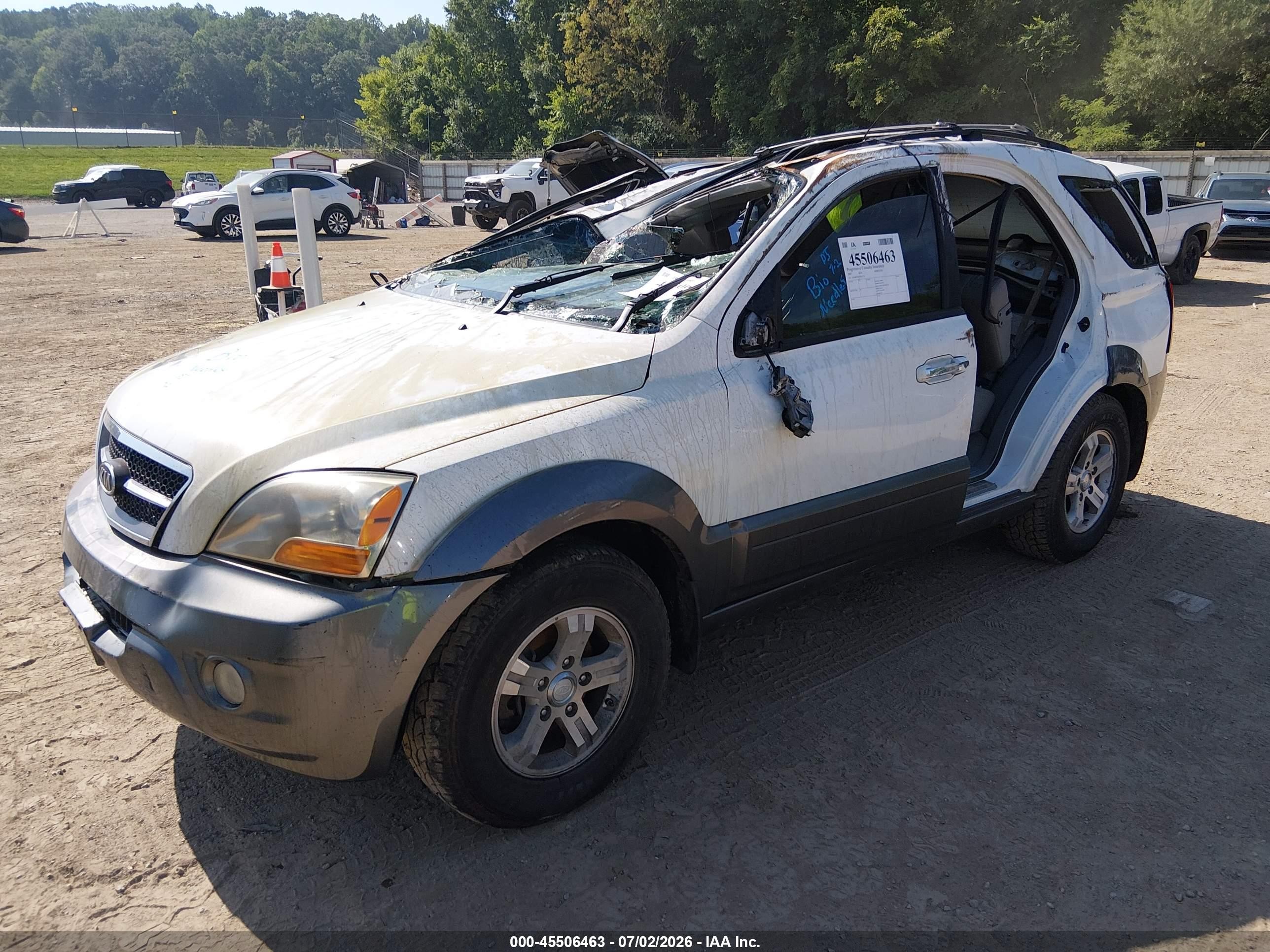 2007 Kia Sorento Ex White vin: KNDJC736975667716
