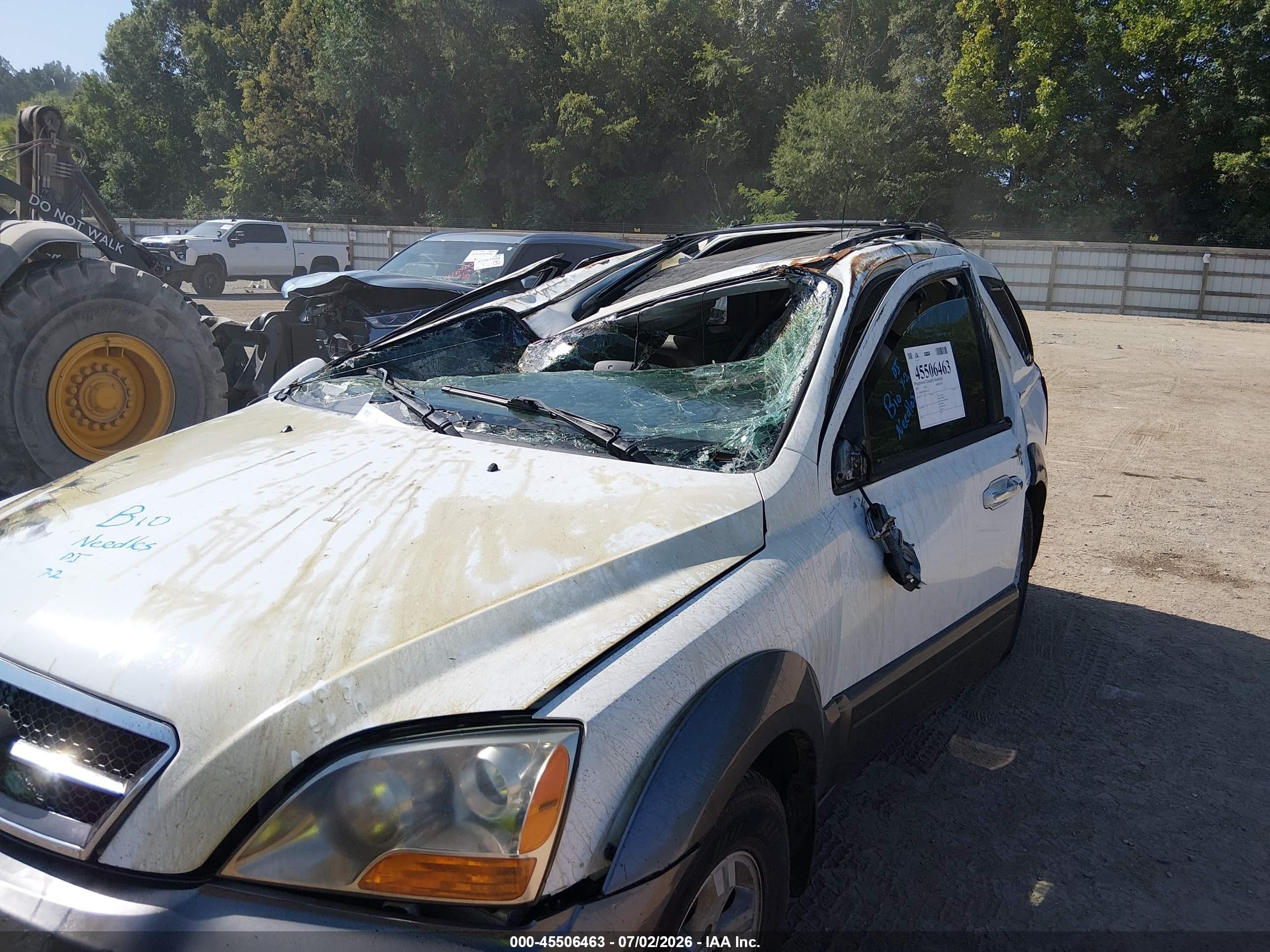 2007 Kia Sorento Ex White vin: KNDJC736975667716