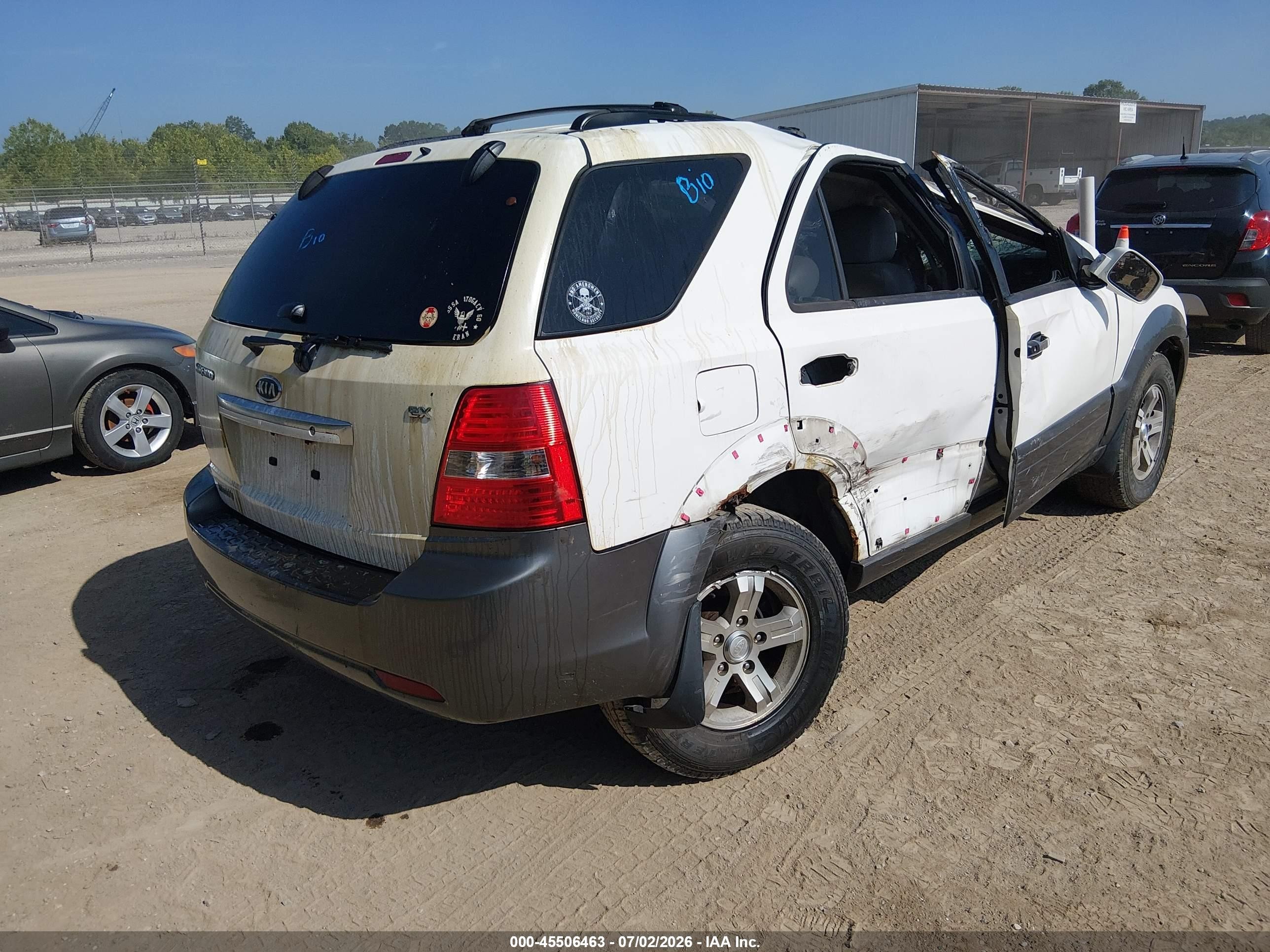 2007 Kia Sorento Ex White vin: KNDJC736975667716