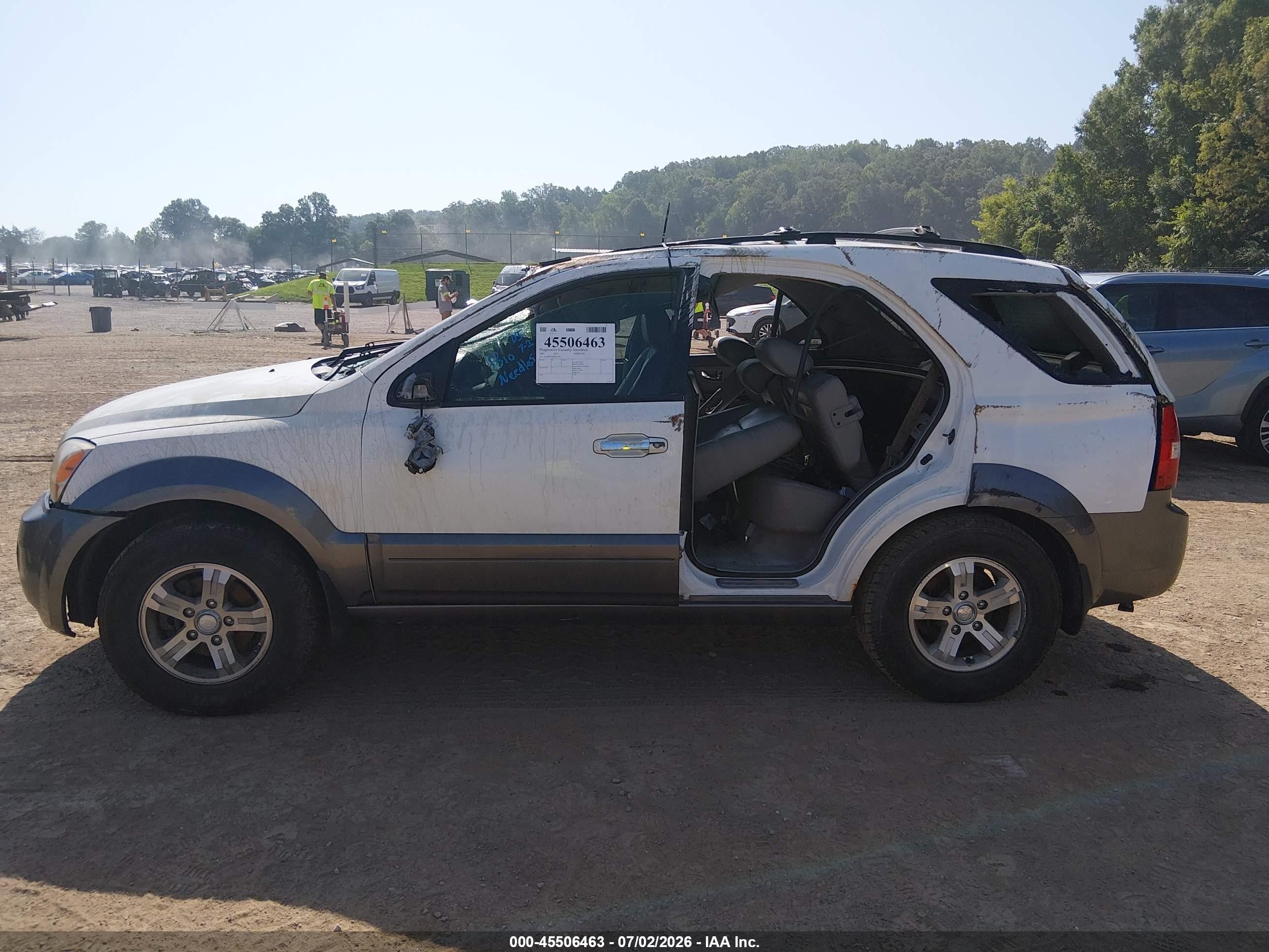 2007 Kia Sorento Ex White vin: KNDJC736975667716