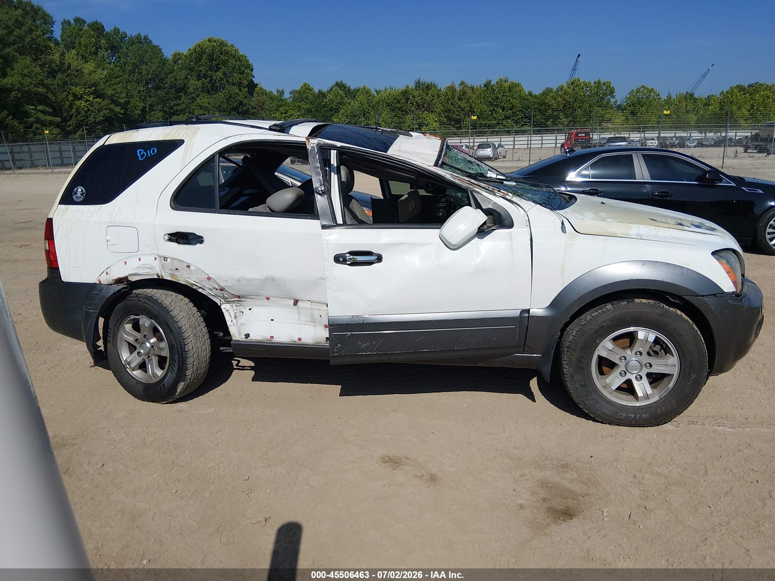 2007 Kia Sorento Ex White vin: KNDJC736975667716