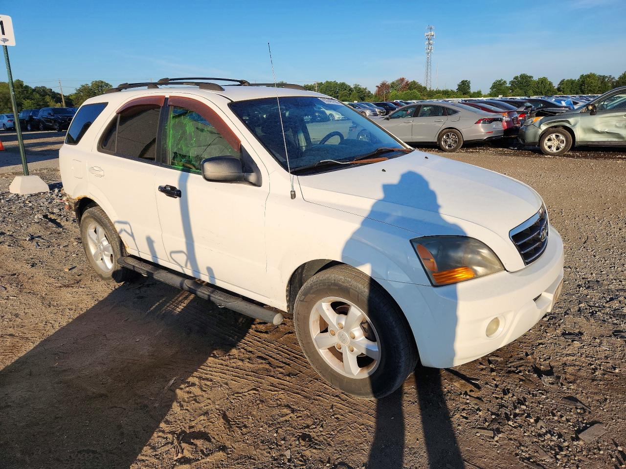 2007 Kia Sorento Lx White vin: KNDJC736975673323