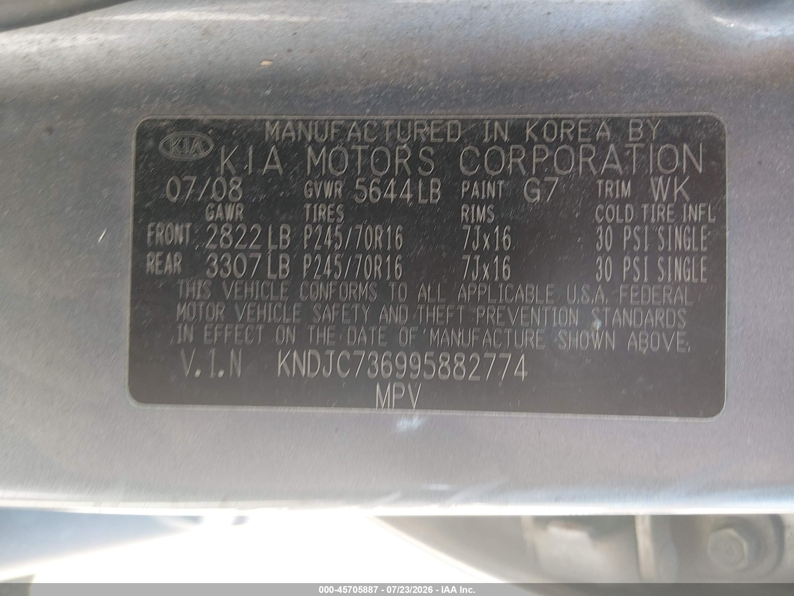 2009 Kia Sorento Ex Gray vin: KNDJC736995882774