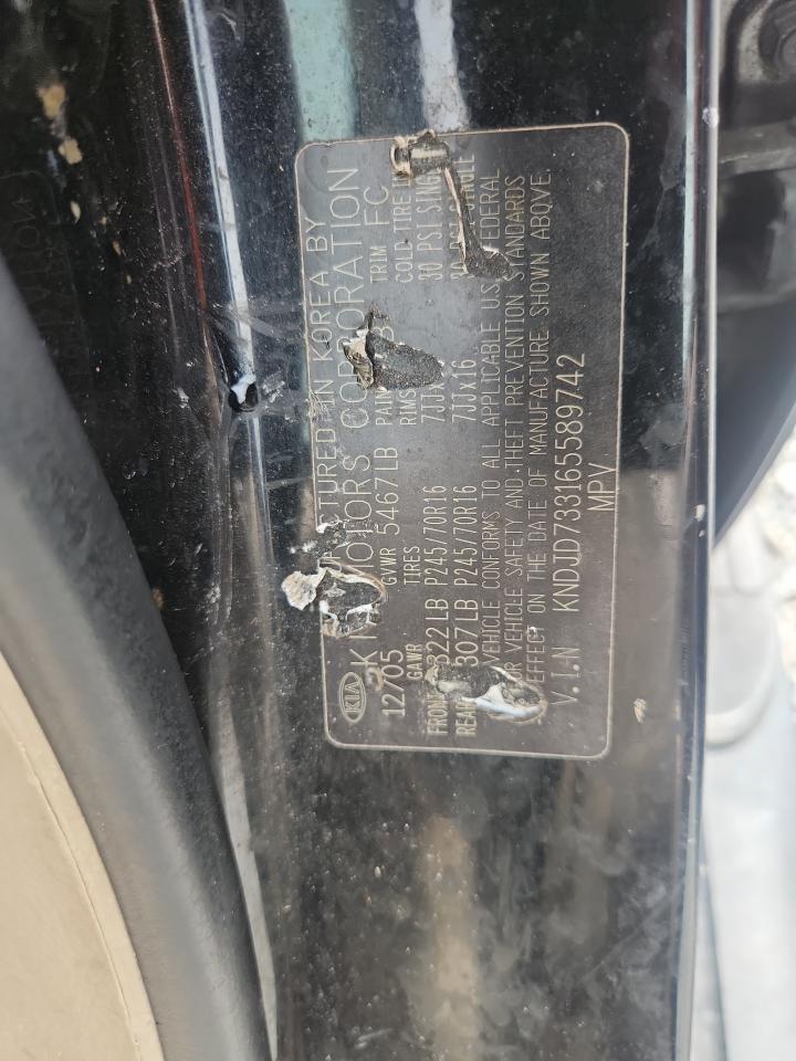 2006 Kia Sorento Lx Black vin: KNDJD733165589742