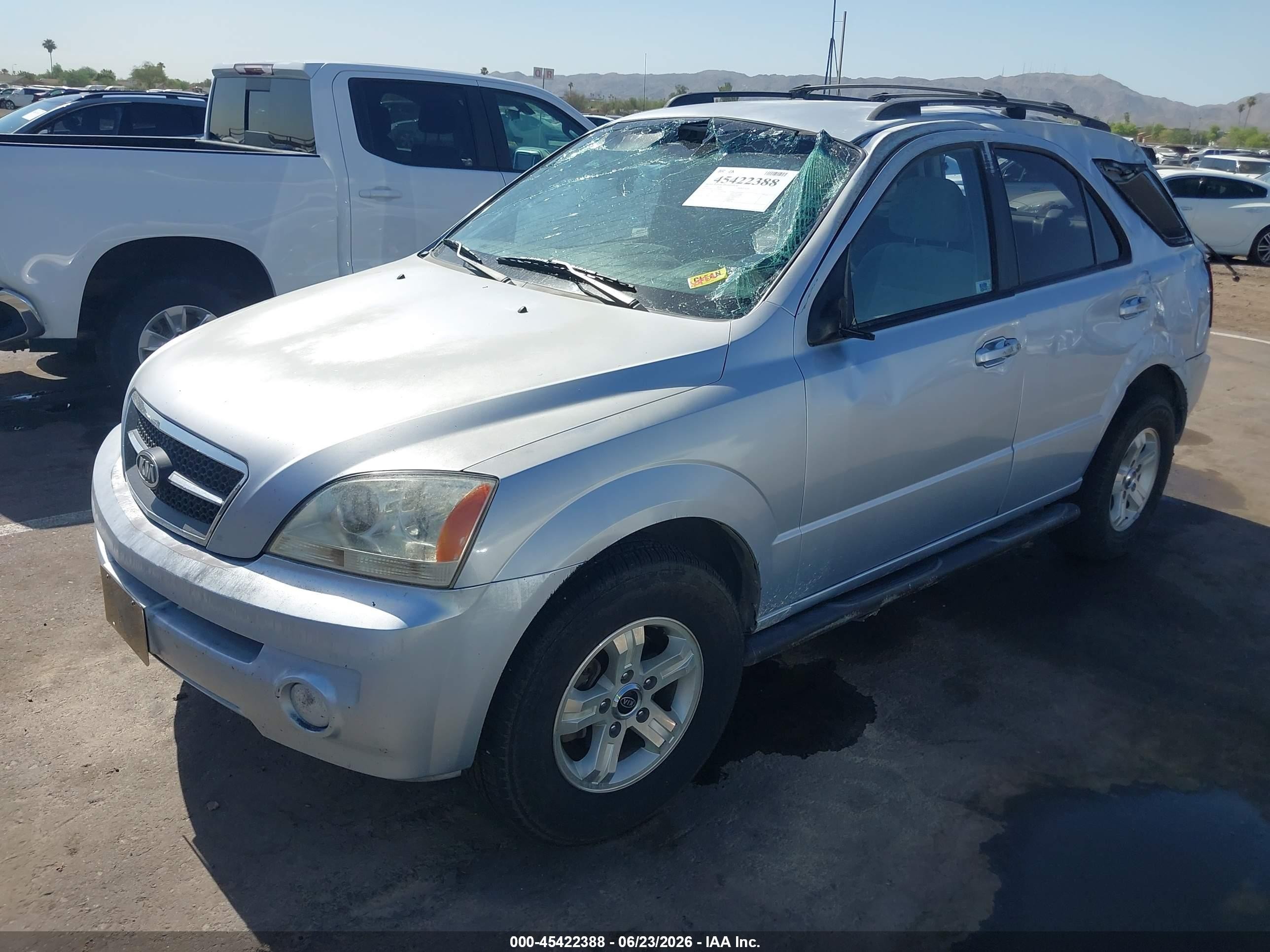 2005 Kia Sorento Ex/lx Silver vin: KNDJD733255486800