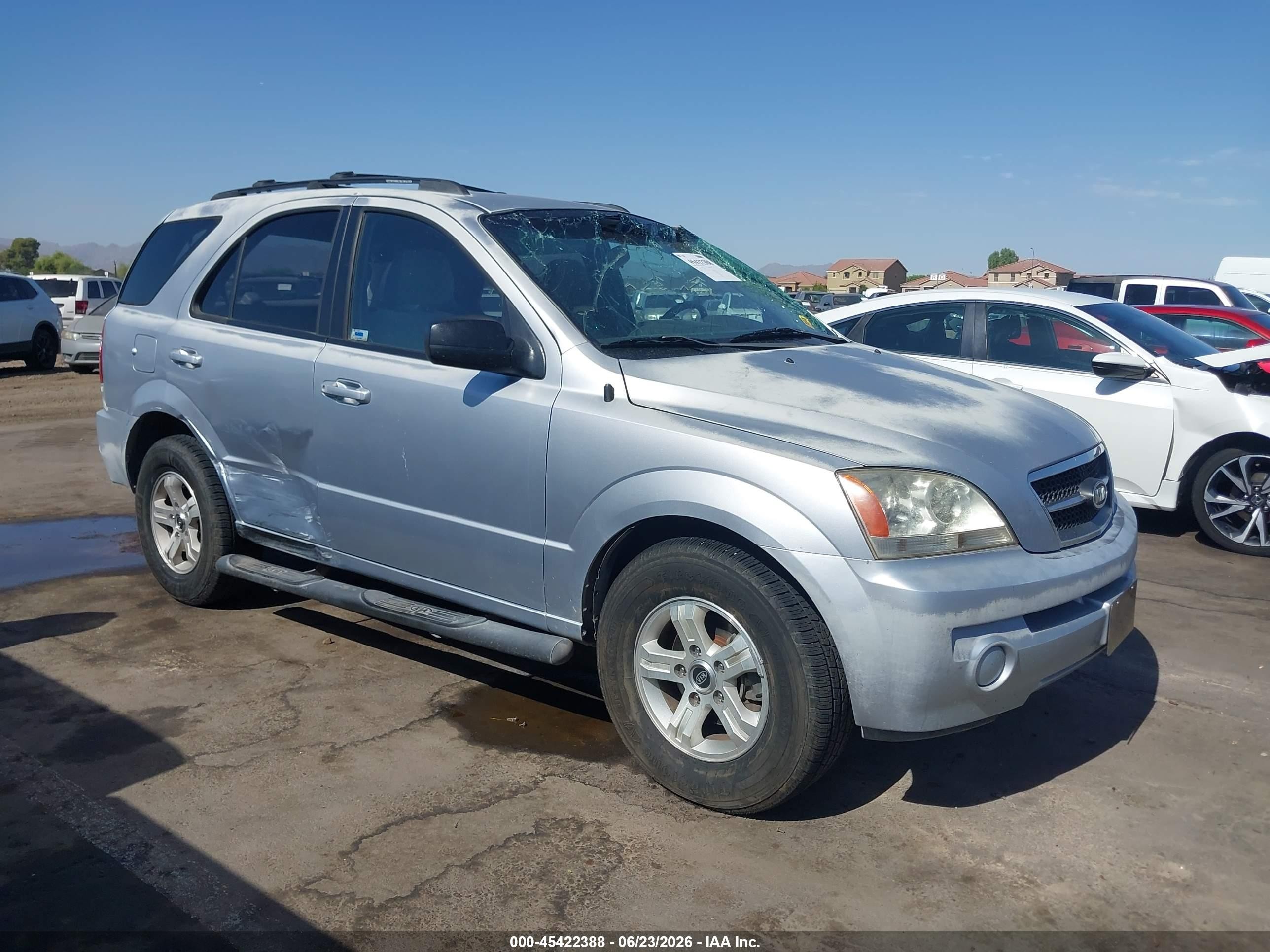 2005 Kia Sorento Ex/lx Silver vin: KNDJD733255486800