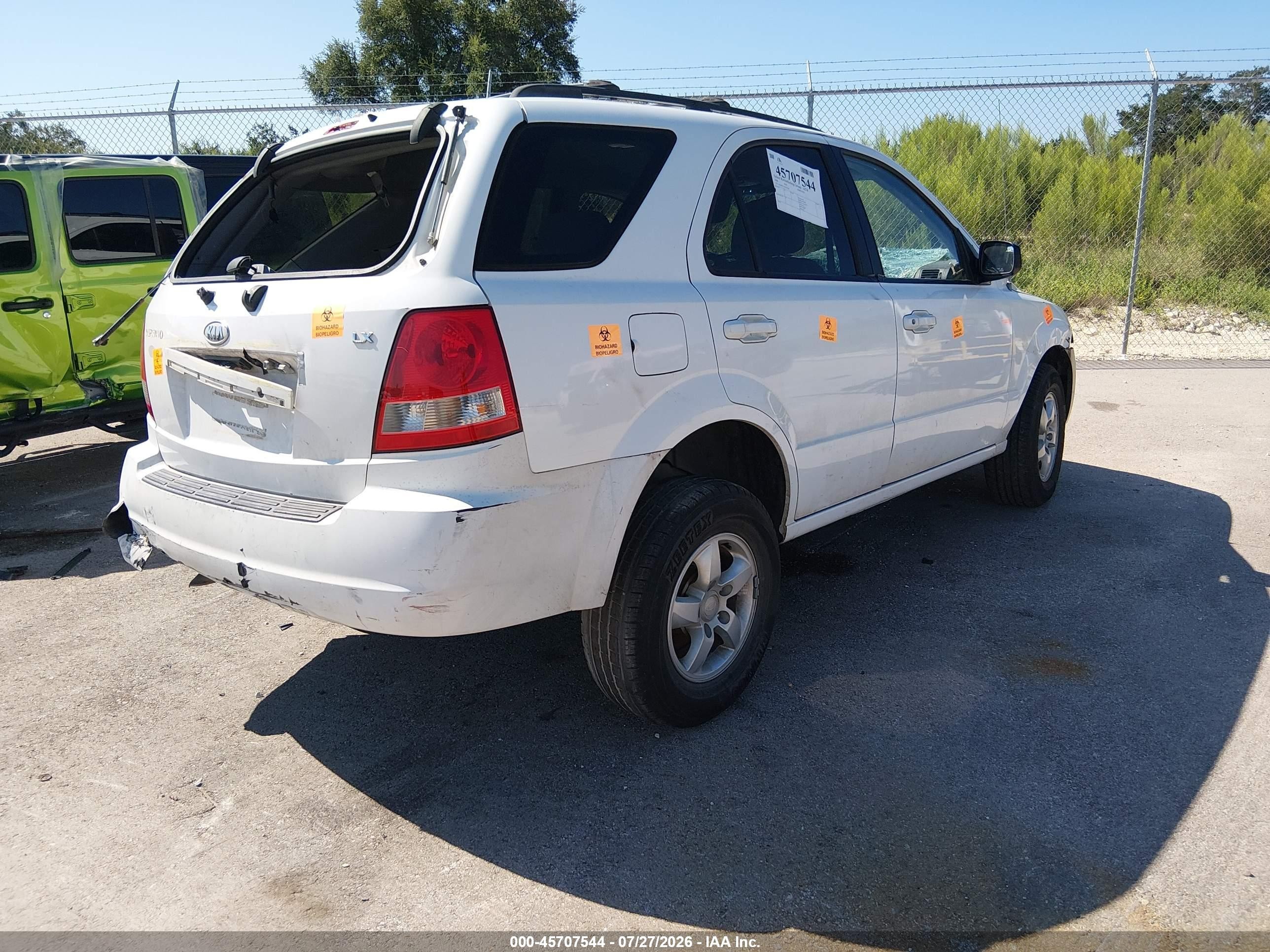 2006 Kia Sorento Ex/lx White vin: KNDJD733265539786