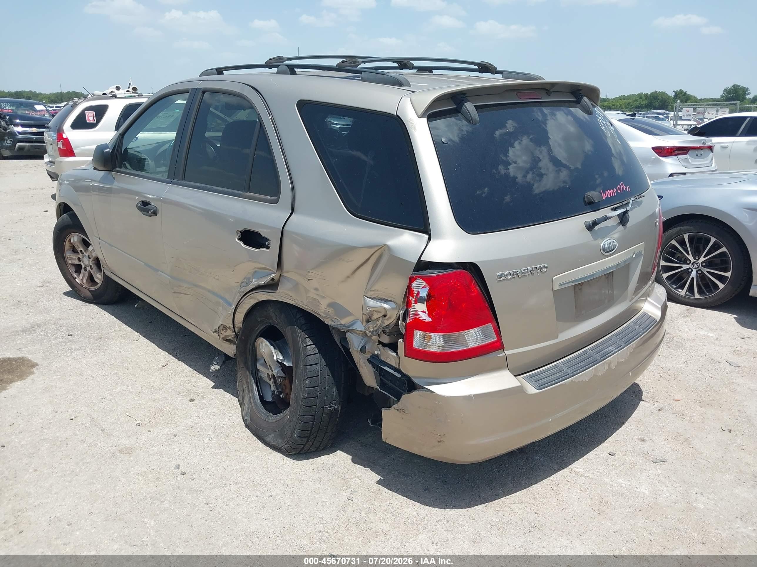 2006 Kia Sorento Ex/lx Champagne vin: KNDJD733365609764