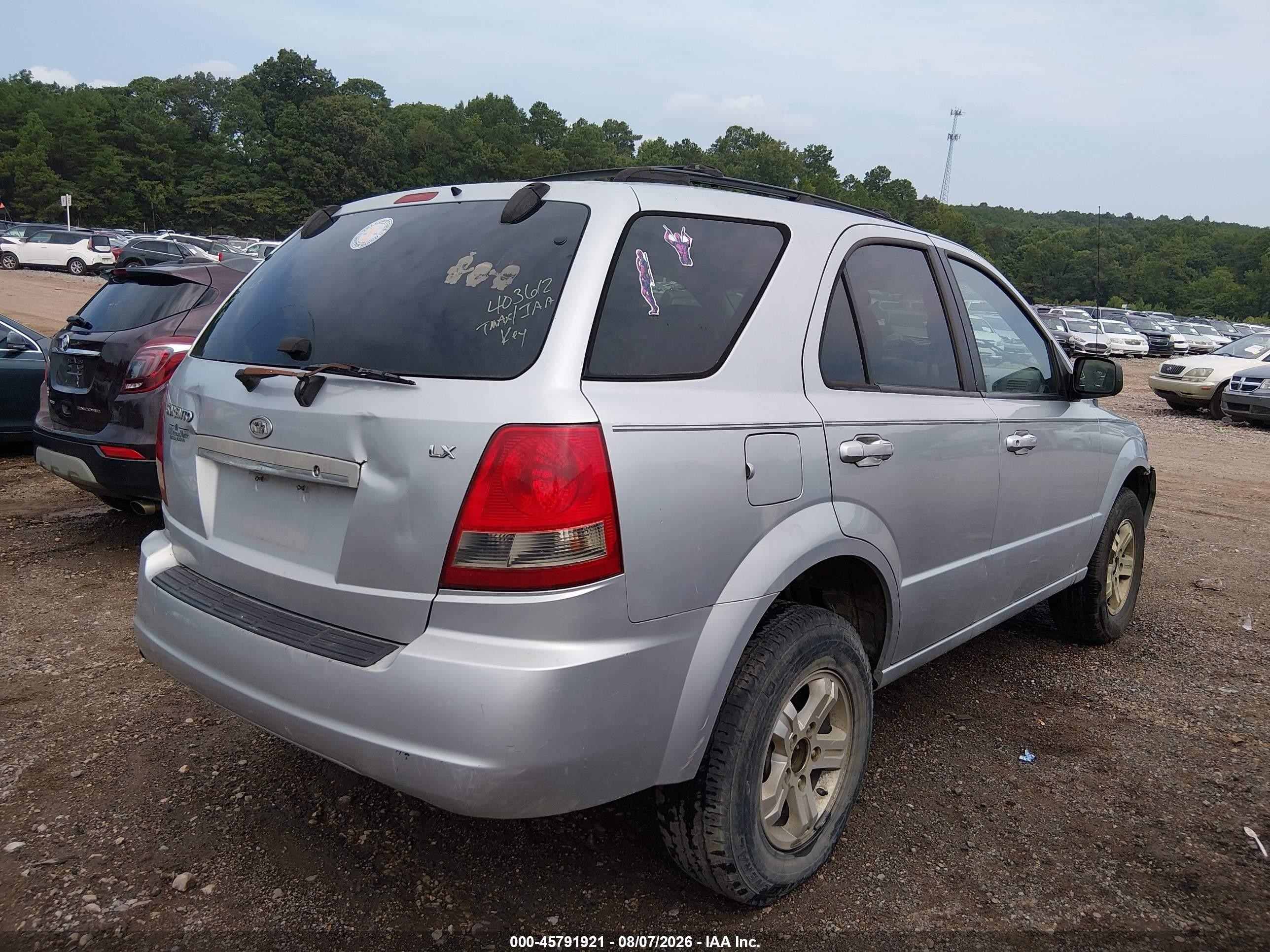 2005 Kia Sorento Ex/lx Silver vin: KNDJD733455403612