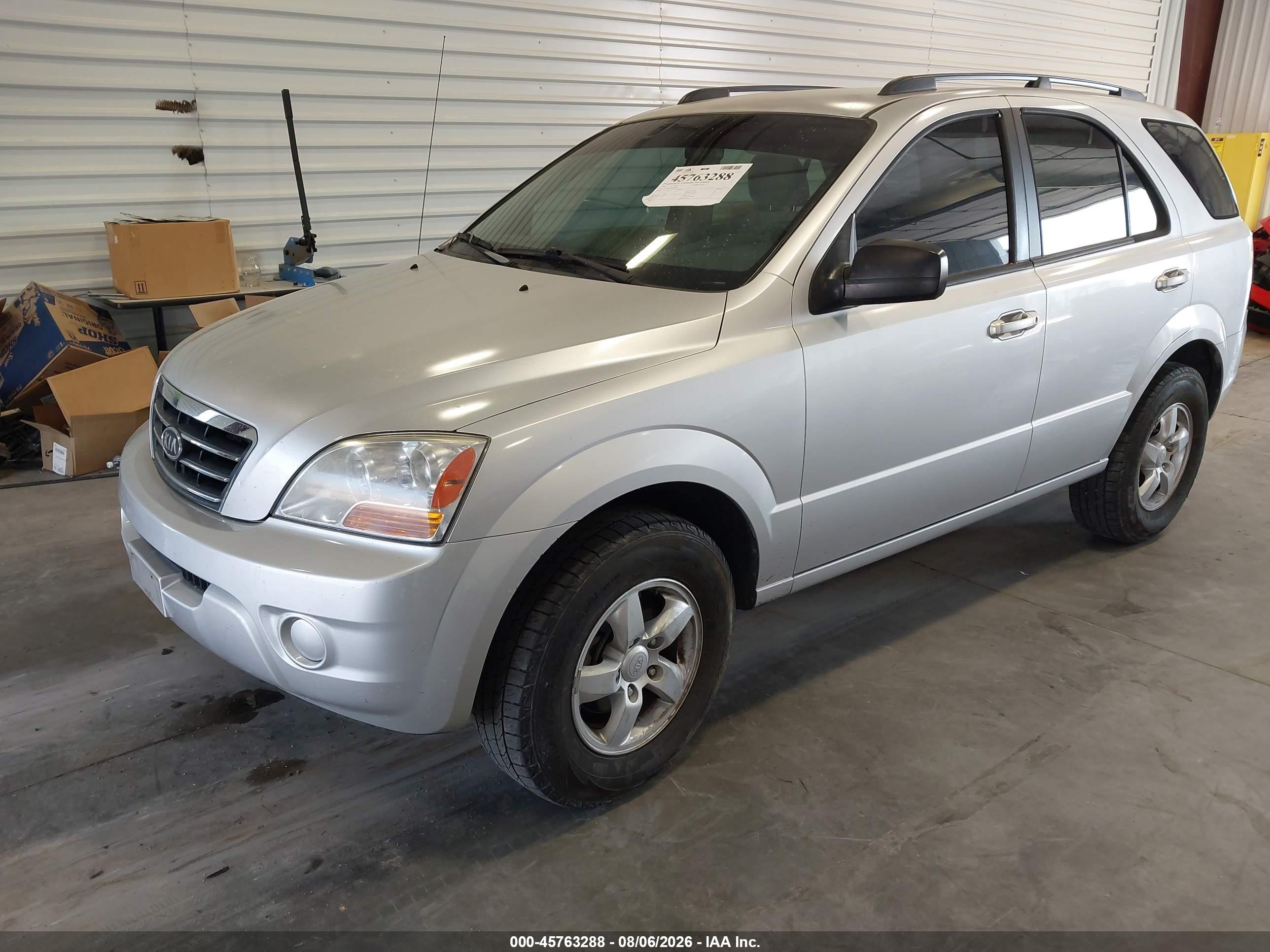 2008 Kia Sorento Lx Silver vin: KNDJD735085848130