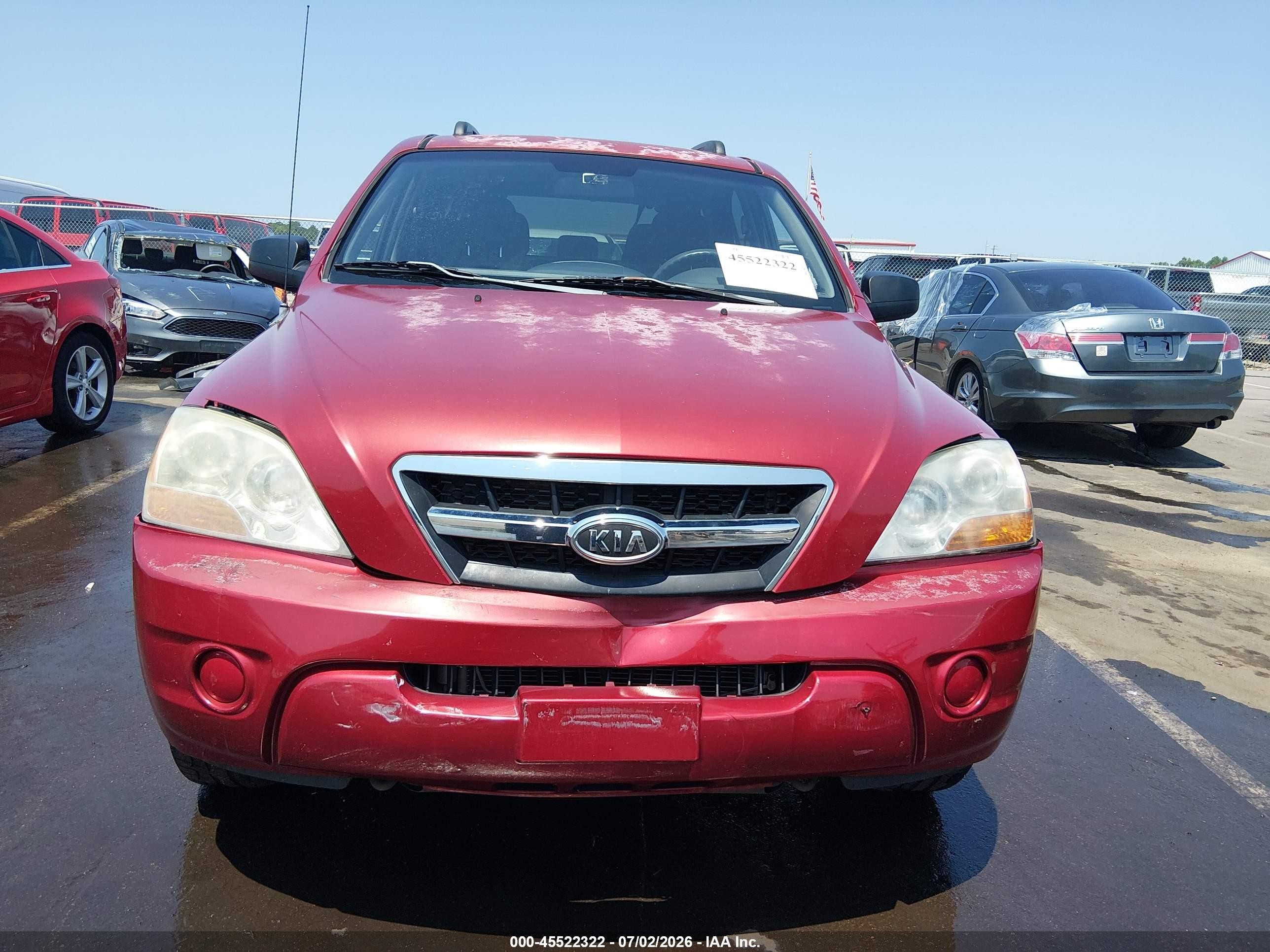 2009 Kia Sorento Lx Red vin: KNDJD735095890380