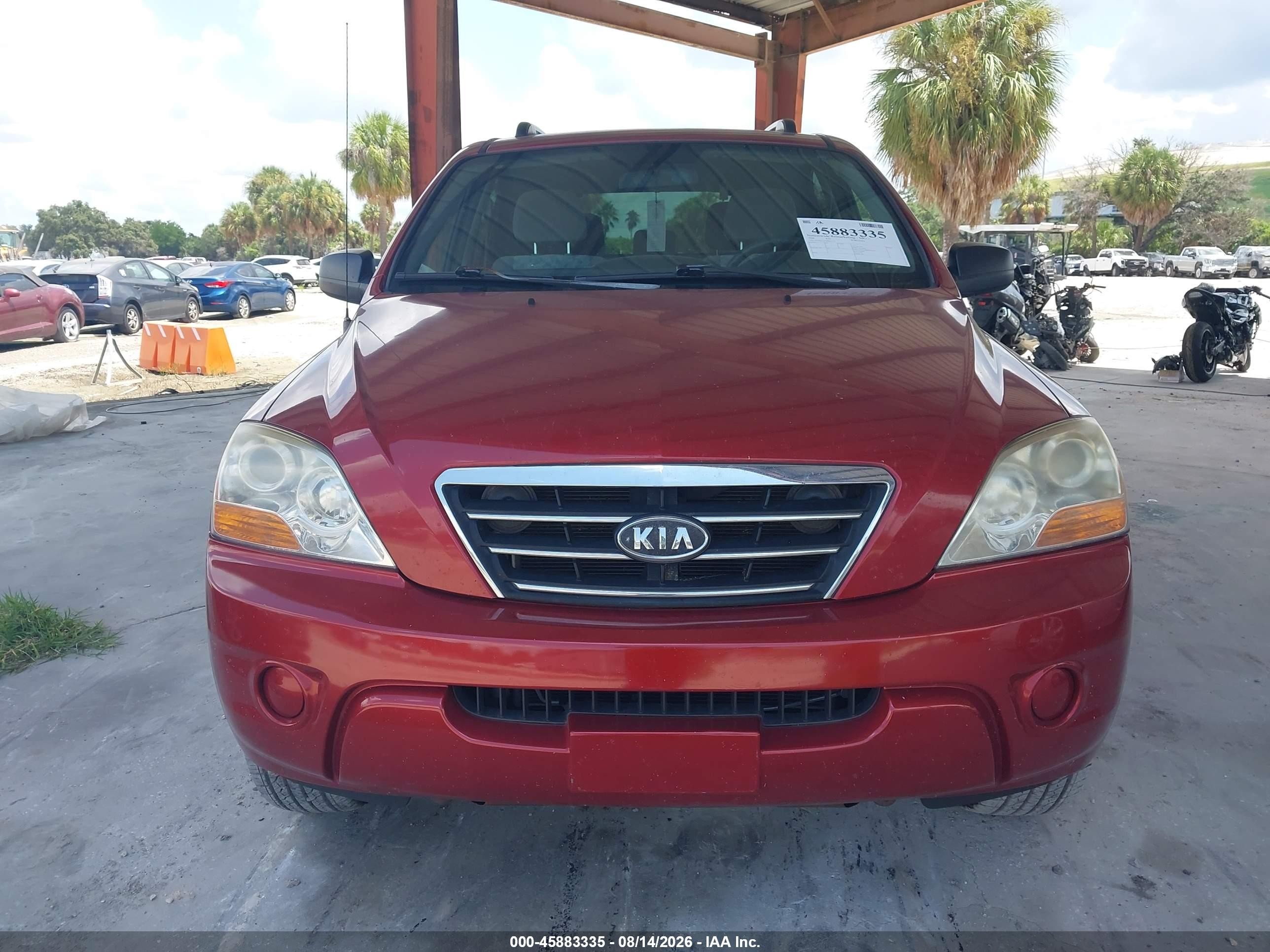 2008 Kia Sorento Lx Red vin: KNDJD735185843115