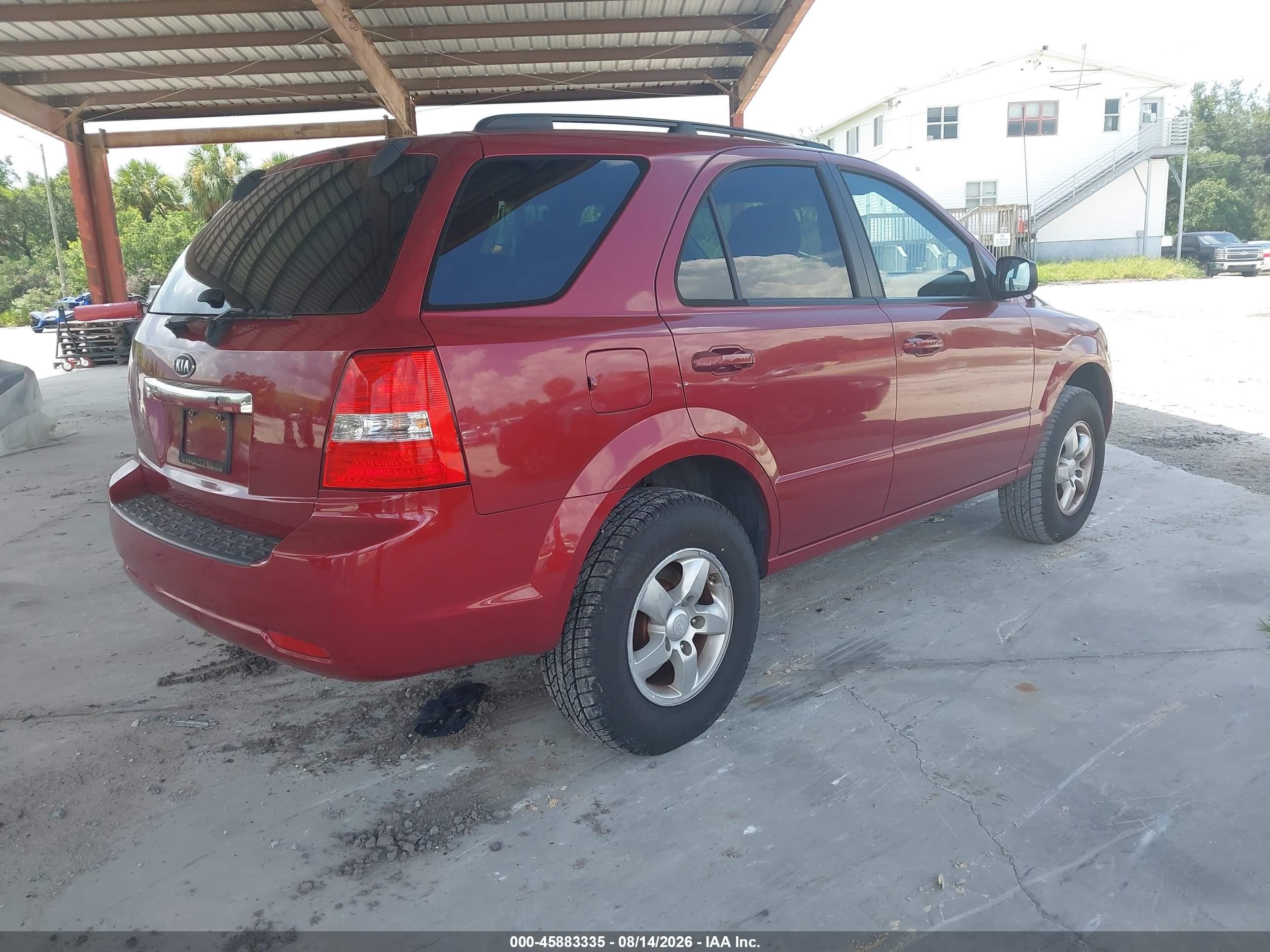 2008 Kia Sorento Lx Red vin: KNDJD735185843115