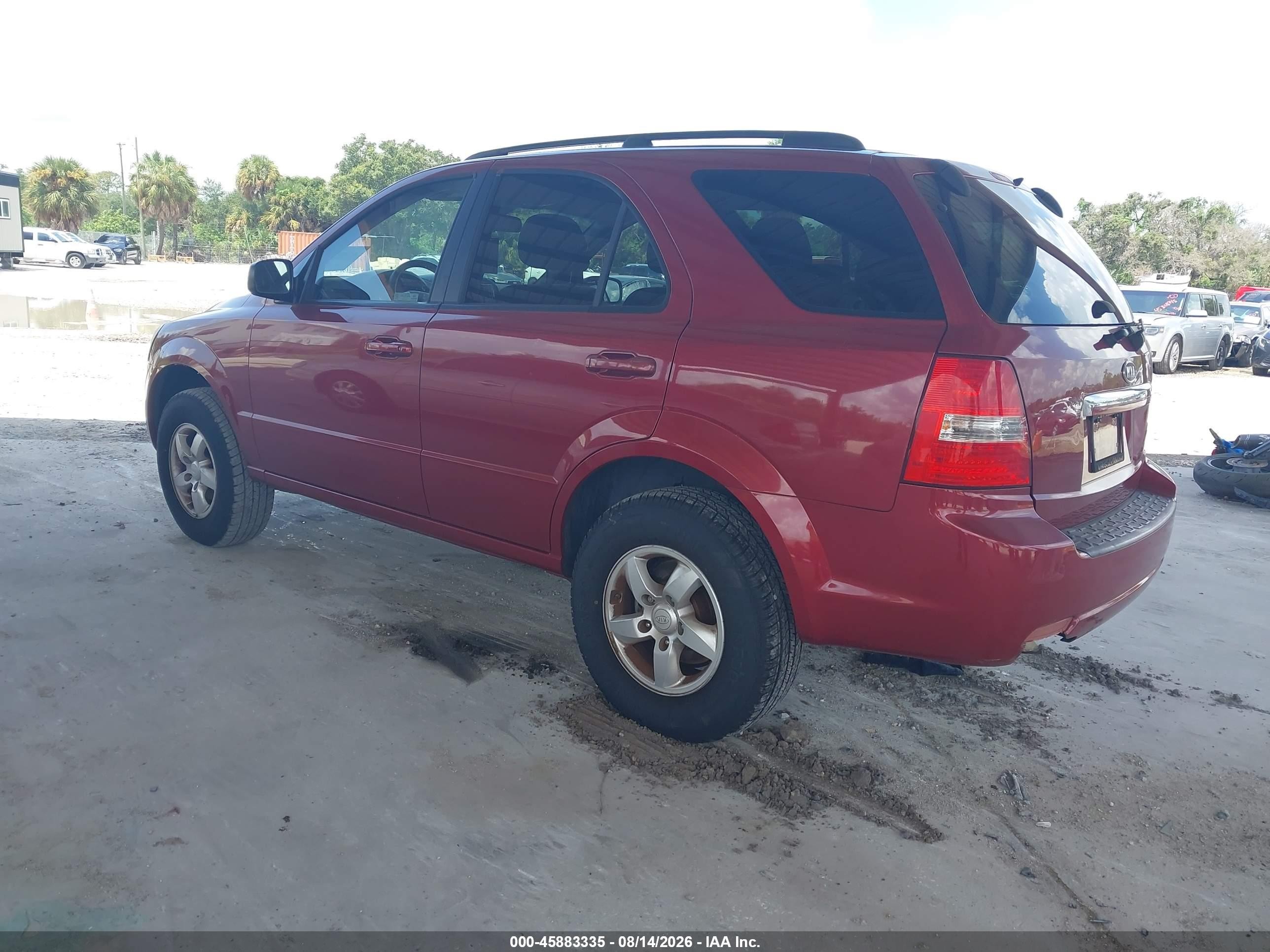 2008 Kia Sorento Lx Red vin: KNDJD735185843115