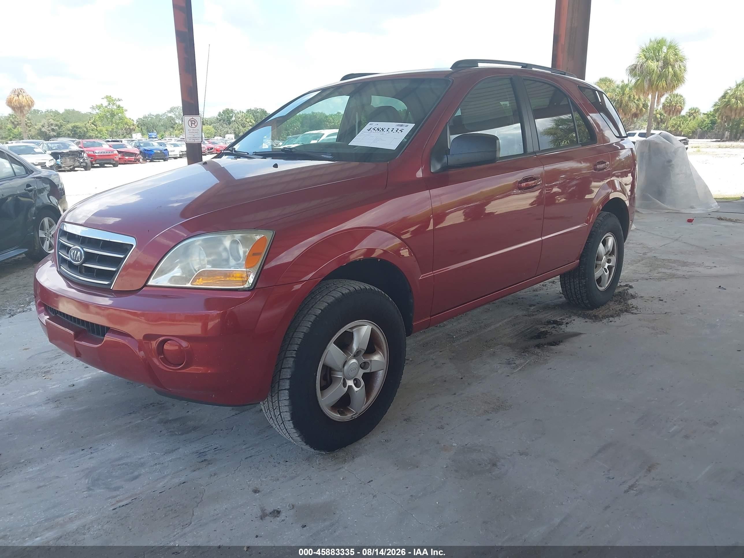 2008 Kia Sorento Lx Red vin: KNDJD735185843115