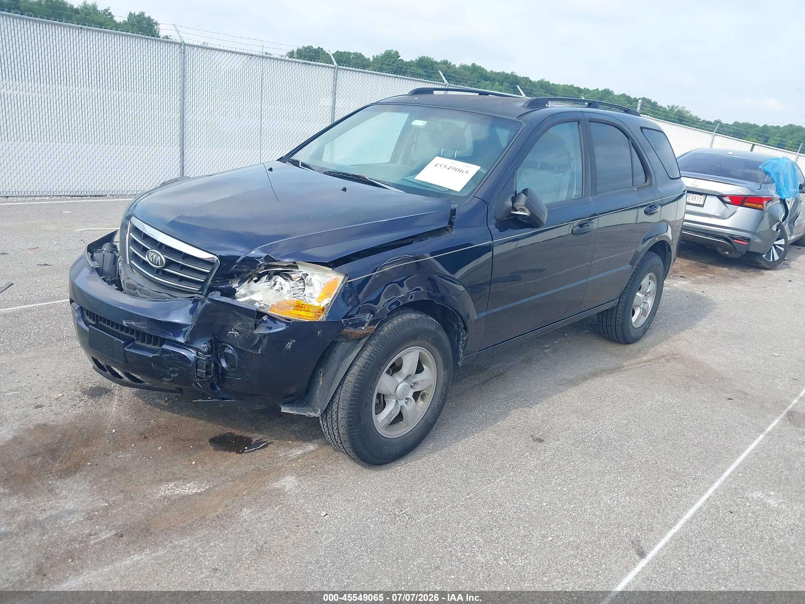 2008 Kia Sorento Lx Blue vin: KNDJD735185853160