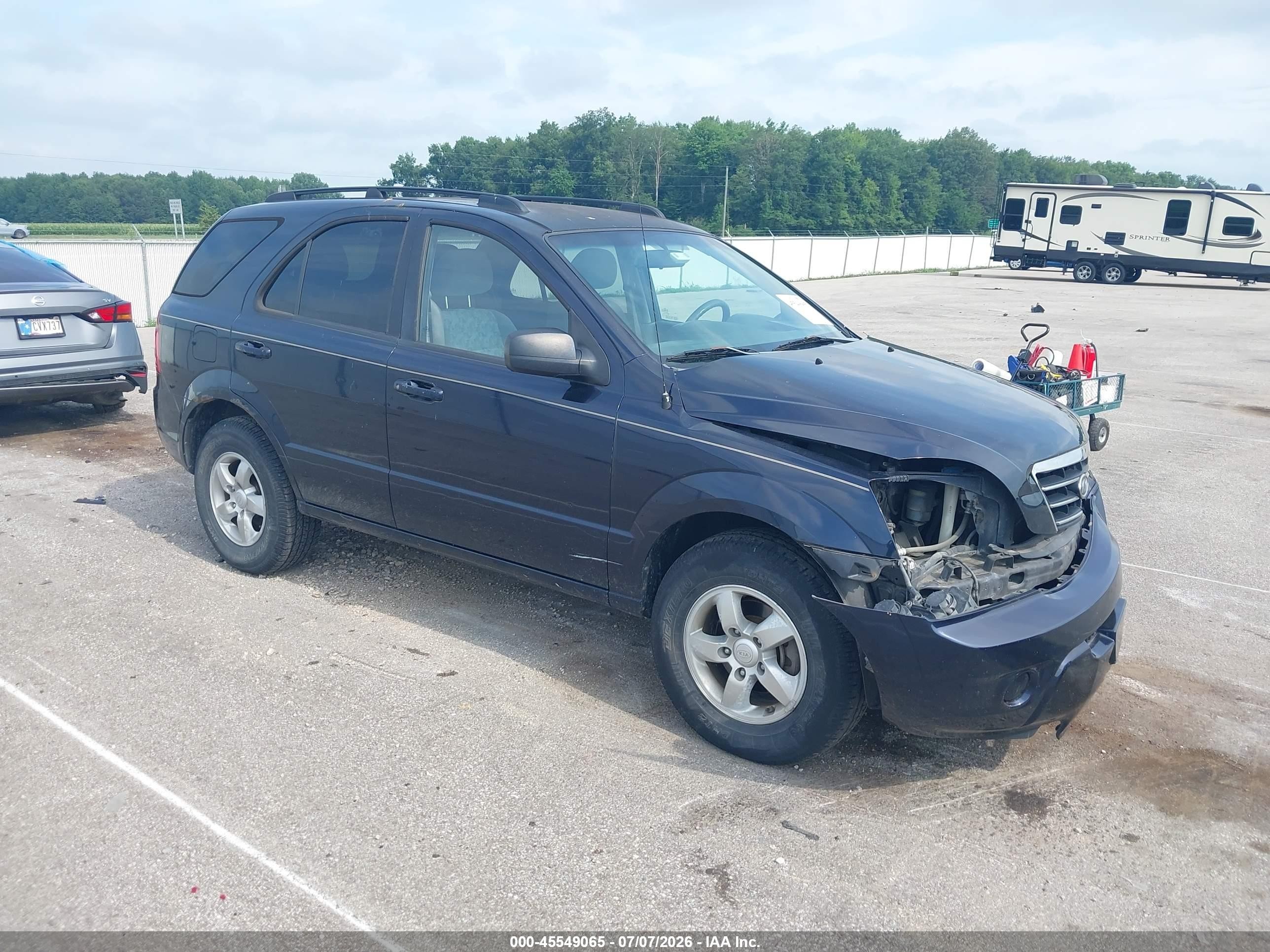 2008 Kia Sorento Lx Blue vin: KNDJD735185853160